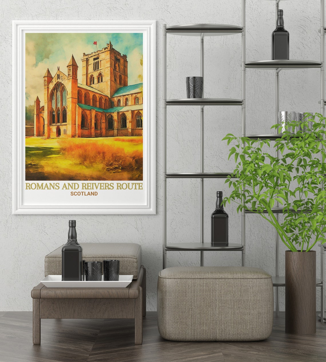 Romans And Reivers Route Hexham Abbey Golden Stone View Poster - Image 3