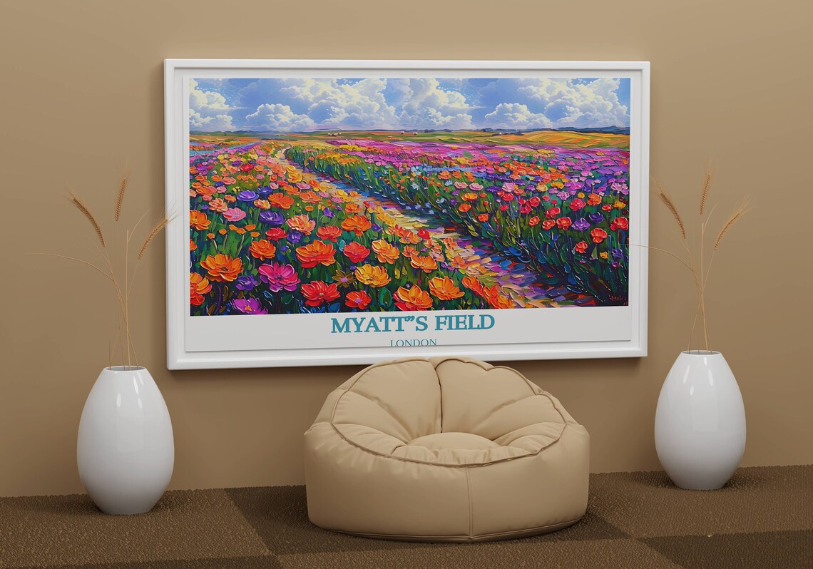 Myatt's Field London Colorful Poppy Wildflower Travel Poster - Image 2