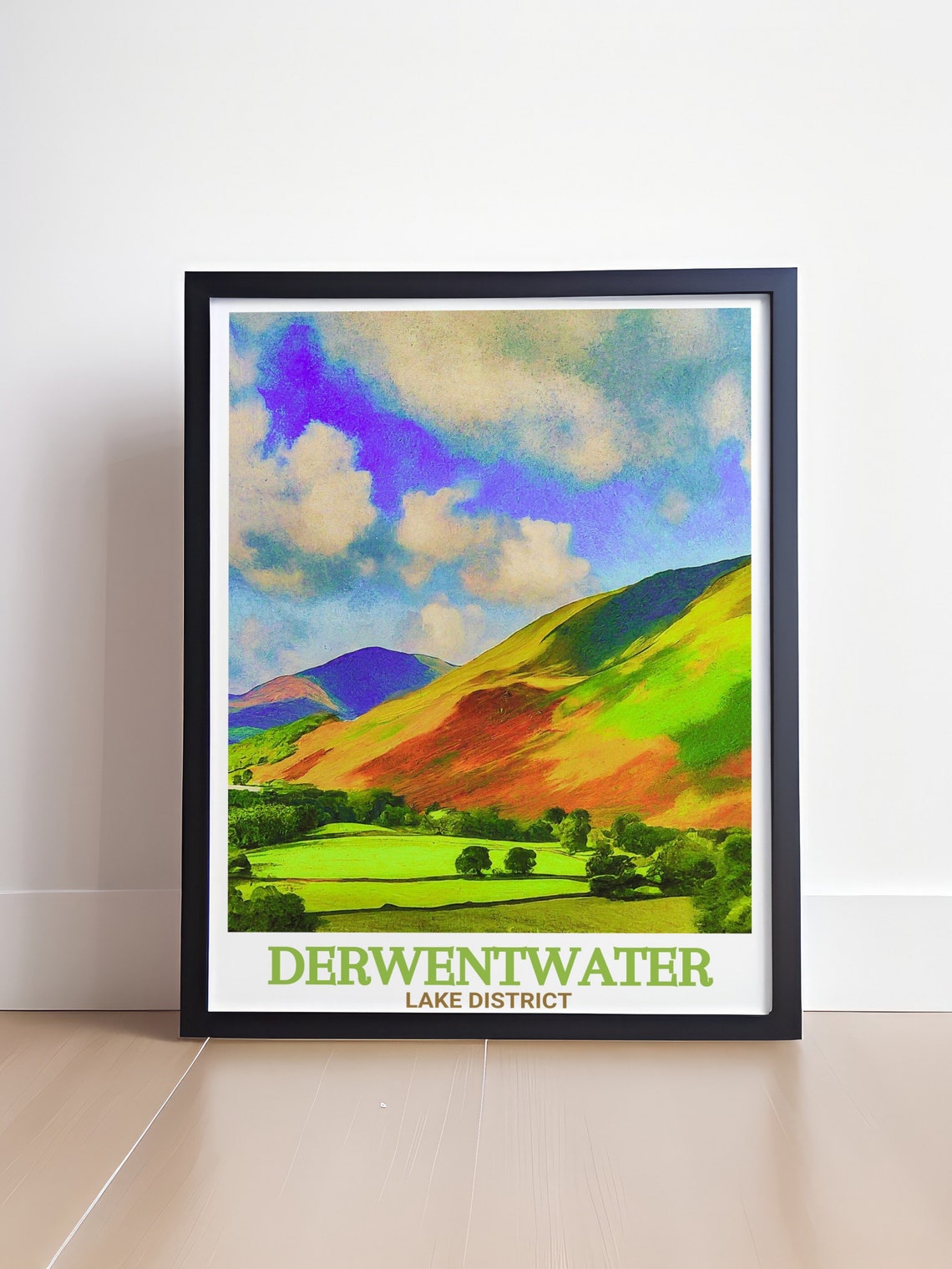 Derwentwater Lake District Catbells Fells Colorful Hills Poster - Image 4
