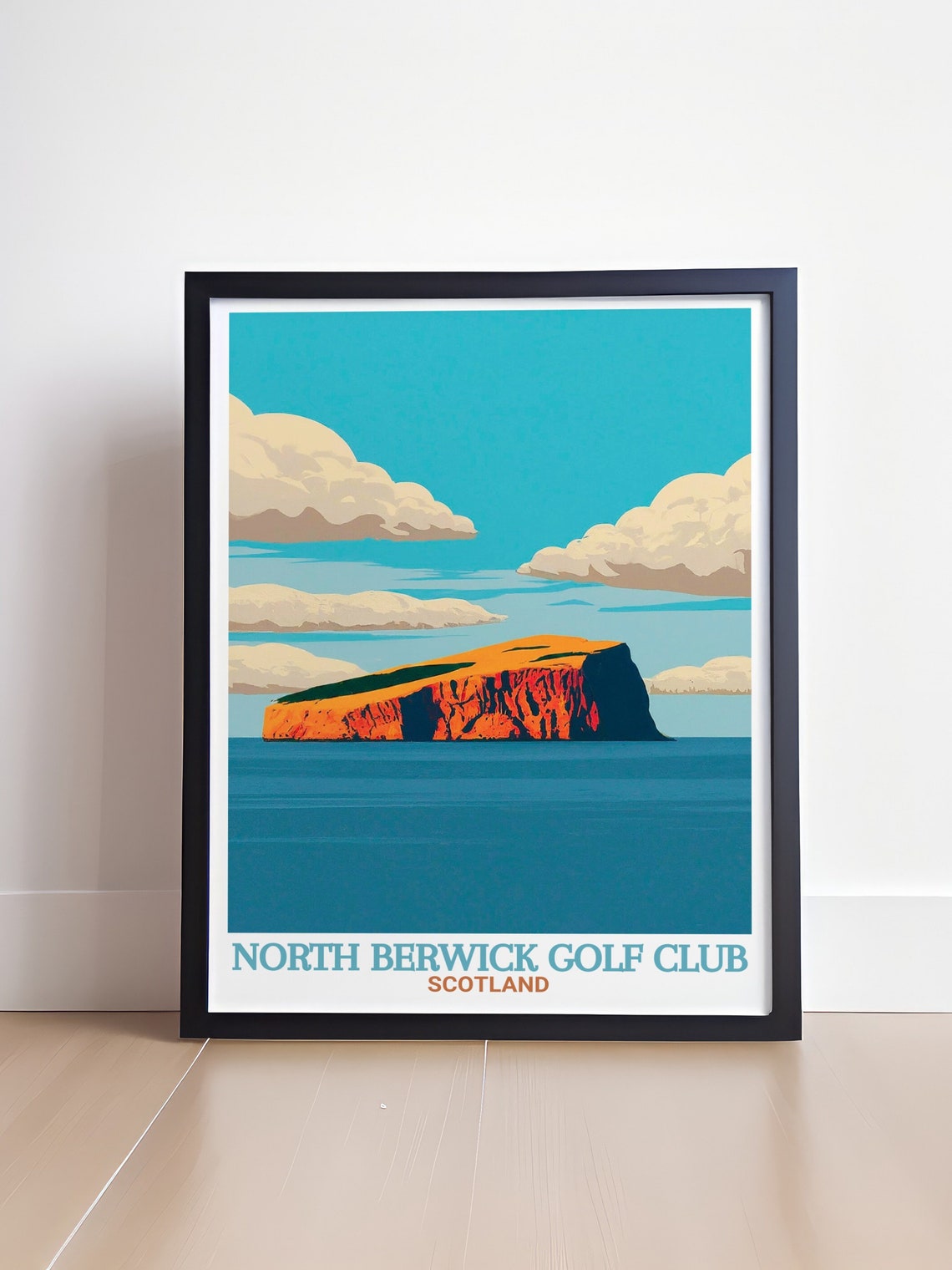 North Berwick Golf Club Print Bass Rock Travel Poster Bass Rock Travel Print North Berwick Golf Club Art Golf Club Poster - Image 4