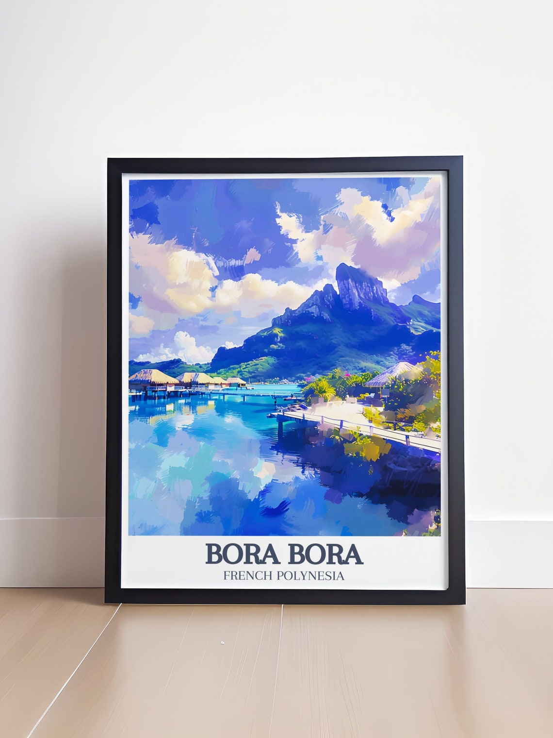 Bora Bora French Polynesia Overwater Bungalows Lagoon Travel Poster - Image 4