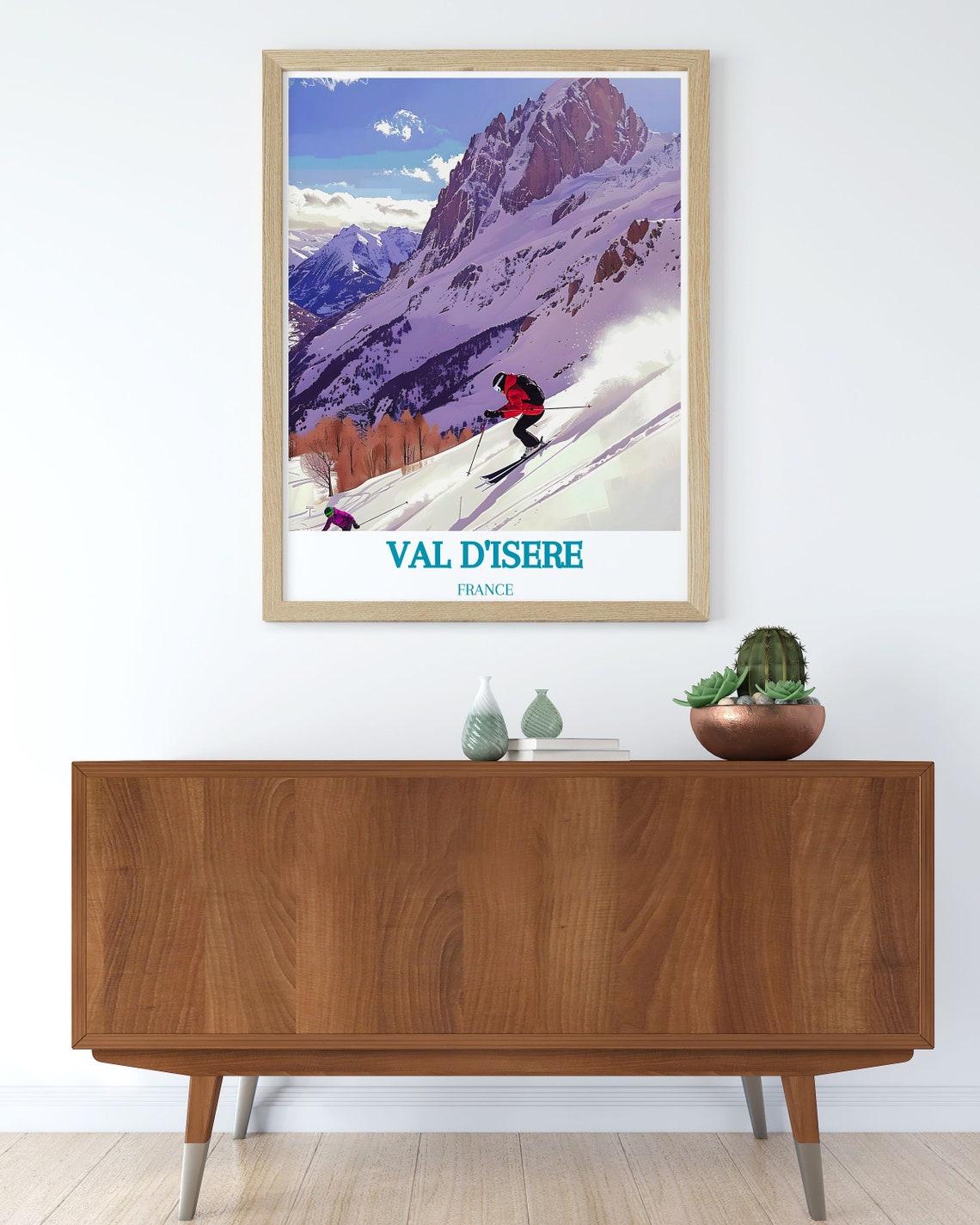 Val d'Isere France Downhill Skier Alpine Mountain Resort Poster - Image 3