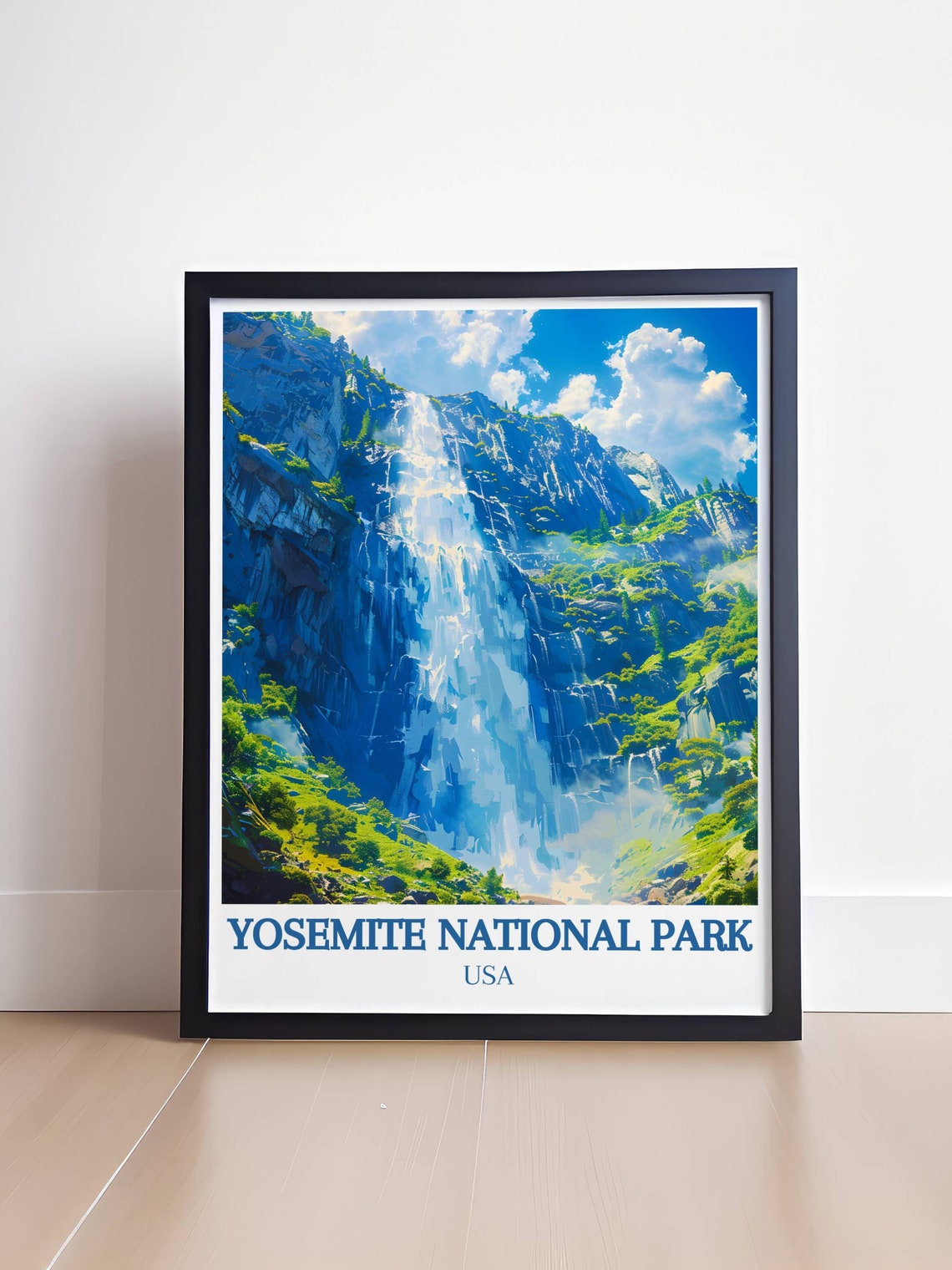 Yosemite National Park USA Tall Waterfall Granite Cliffs View Poster - Image 4