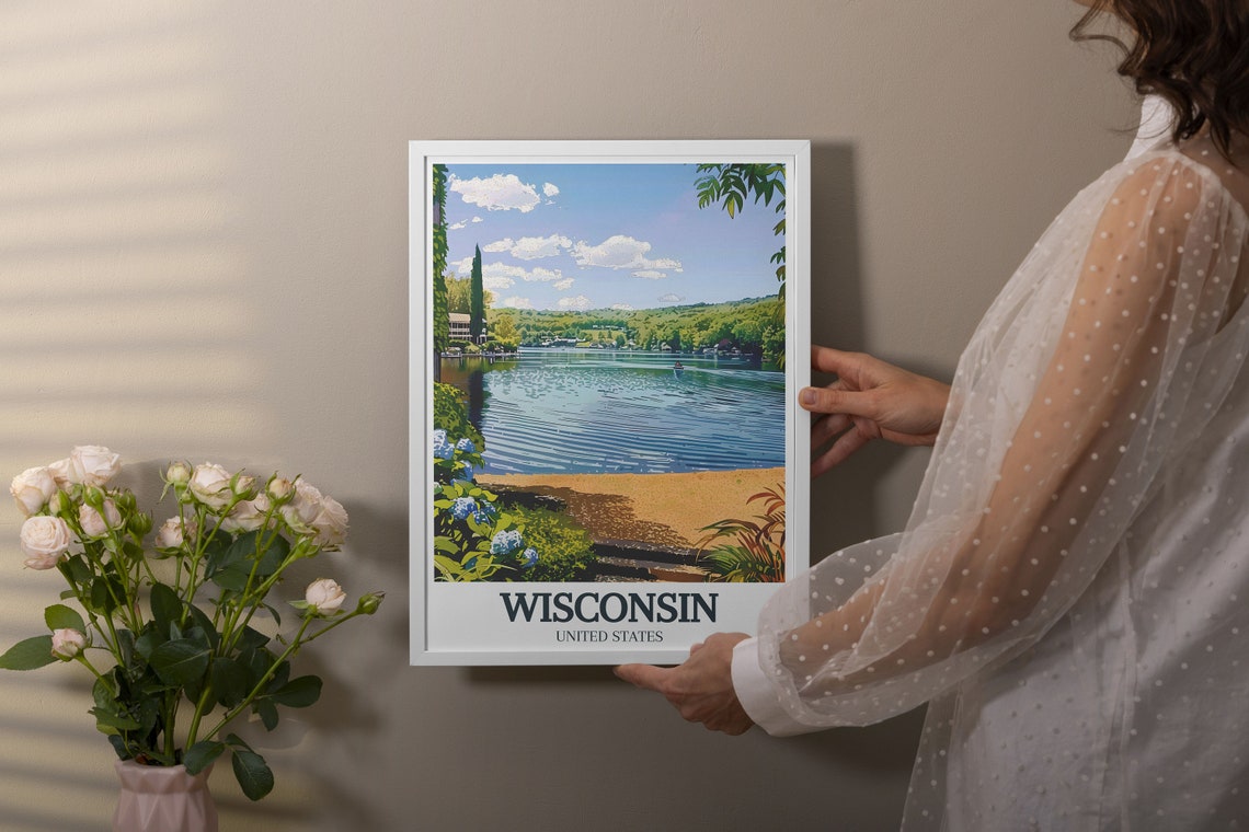 Lake Delta Lakeshore on a Bright Wisconsin Summer Day Poster - Image 2