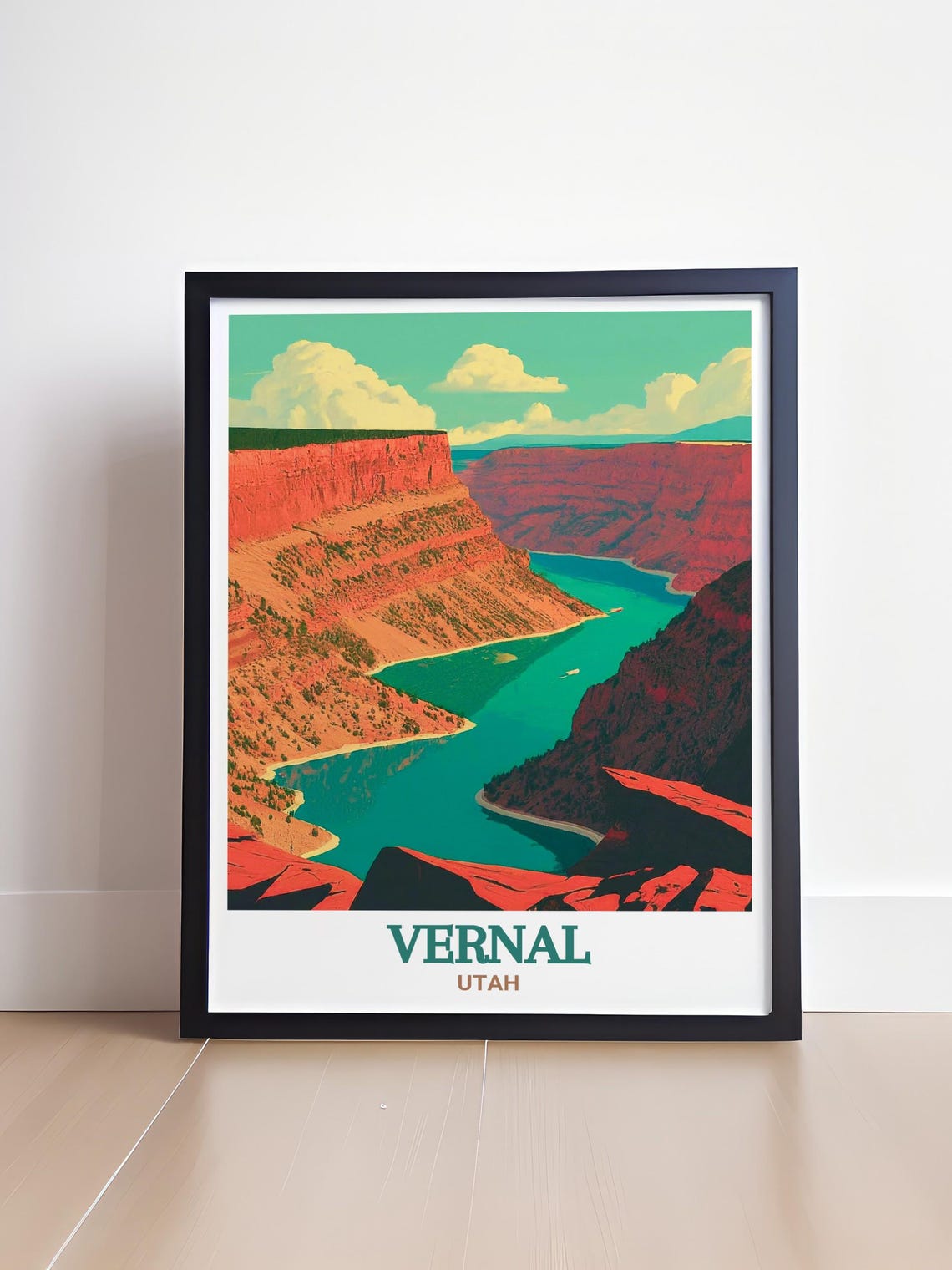 Vernal Utah Flaming Gorge River Sunset Landscape Travel Poster - Image 4