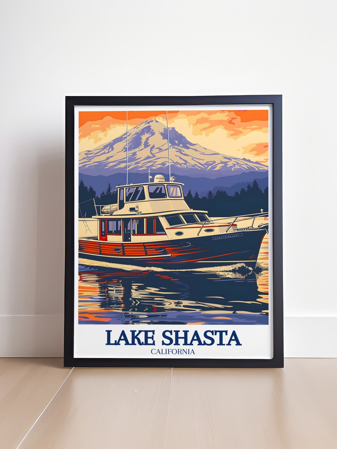 Lake Shasta Travel Posters Lake Shasta Wall Art California Art Collection Shasta Lake Posters Northern California Wall Art - Image 4