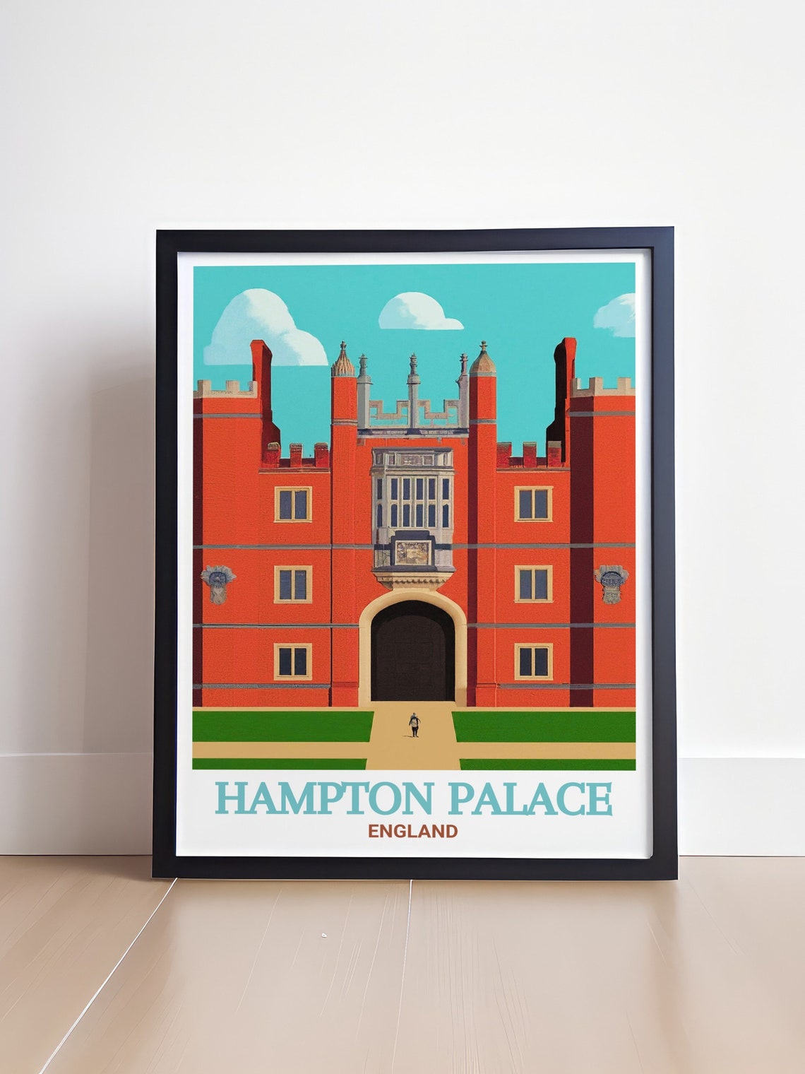 Hampton Palace England Tudor Palace Facade Vintage Travel Poster - Image 4