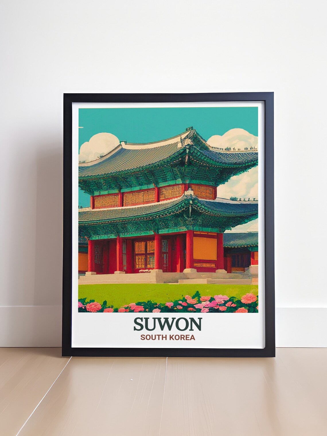 Suwon Hwaseong Haenggung Palace Pavilion Blooming Garden Poster - Image 4