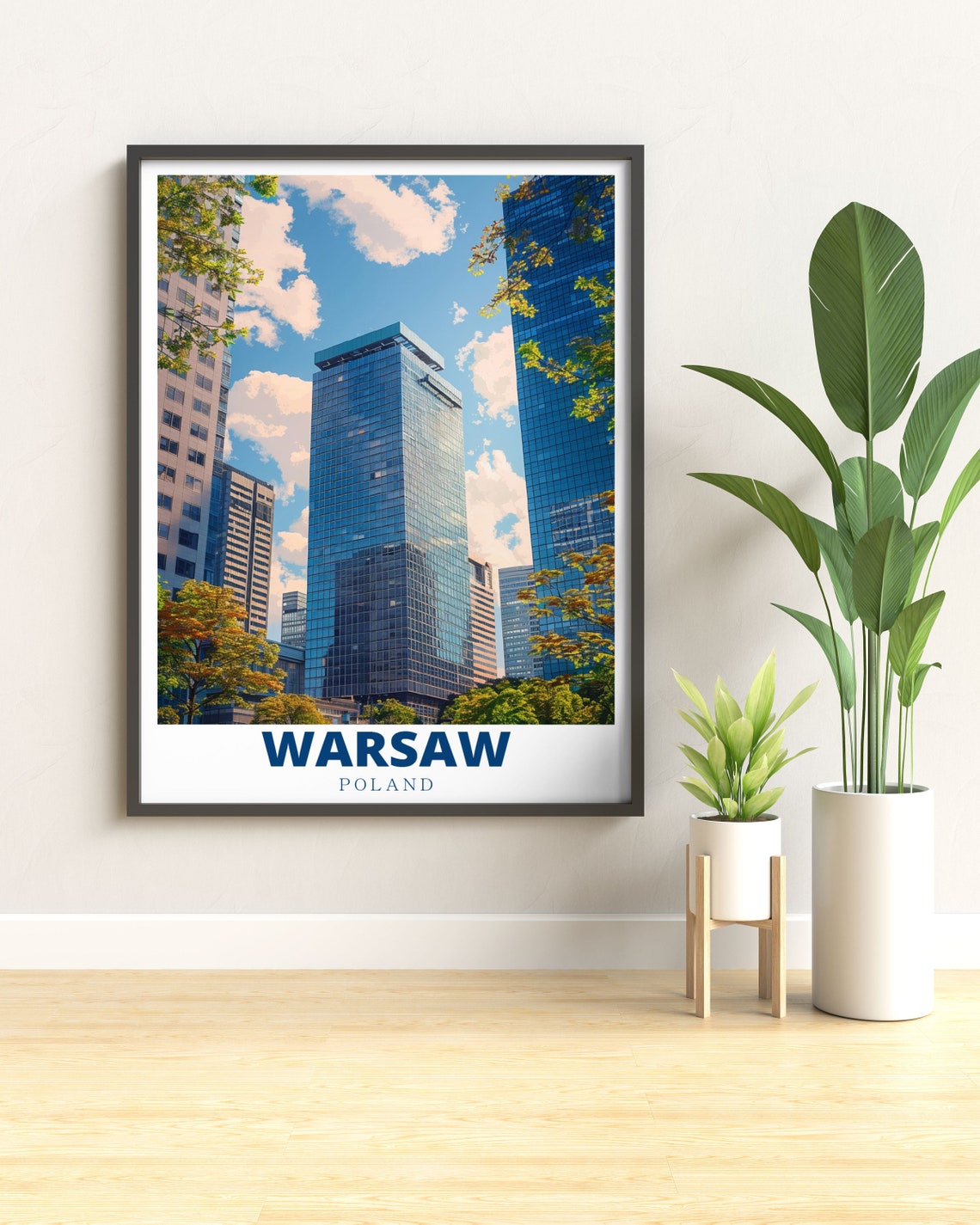 Warsaw Travel Poster Warsaw Financial Center Art Warsaw Financial Center Decor Warsaw Financial Center Art Print Warsaw Wall Art - Image 2