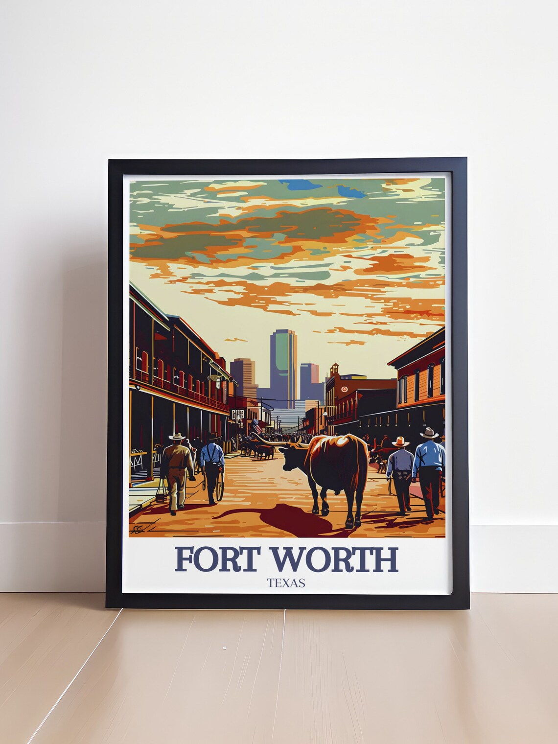 Fort Worth Travel Arts Fort Worth Wall Art And Travel Memorabilia Decor Stockyards Exchange Street Art Prints Fort Worth Stockyards Gift - Image 4