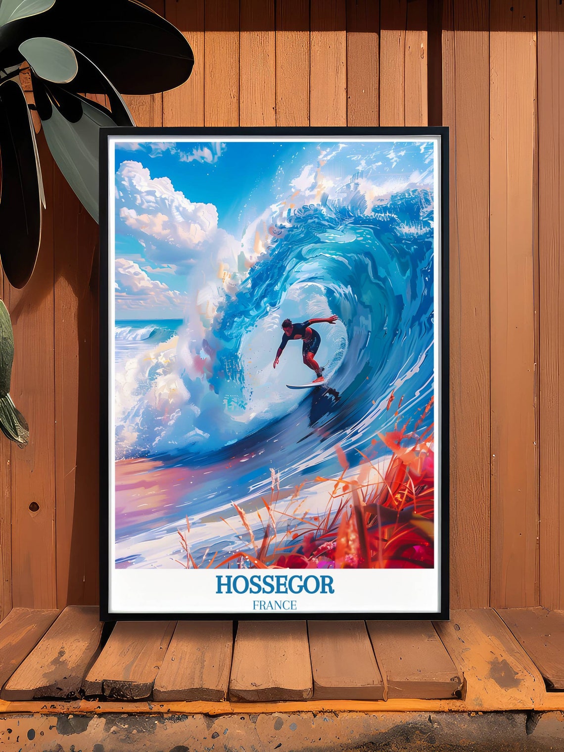Hossegor Travel Poster Hossegor Poster France Travel Print Destination Poster France Travel Poster Landes - Image 3