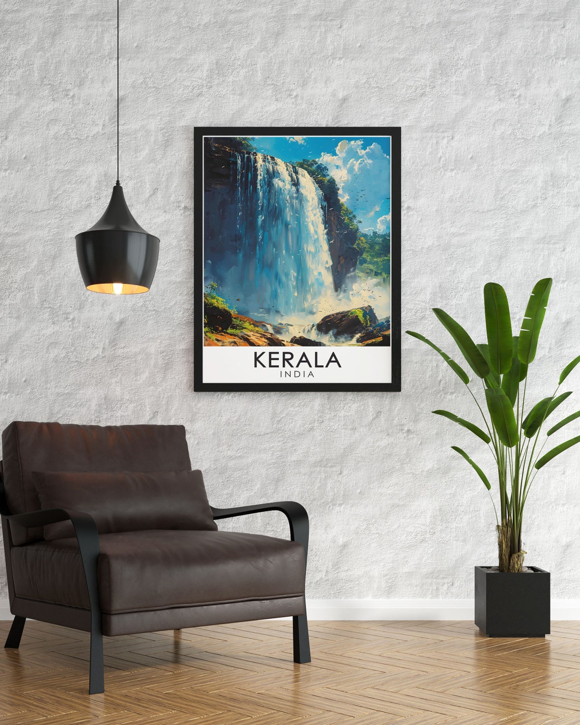 Kerala Athirappilly Waterfalls Cascading Blue Jungle India Poster - Image 3