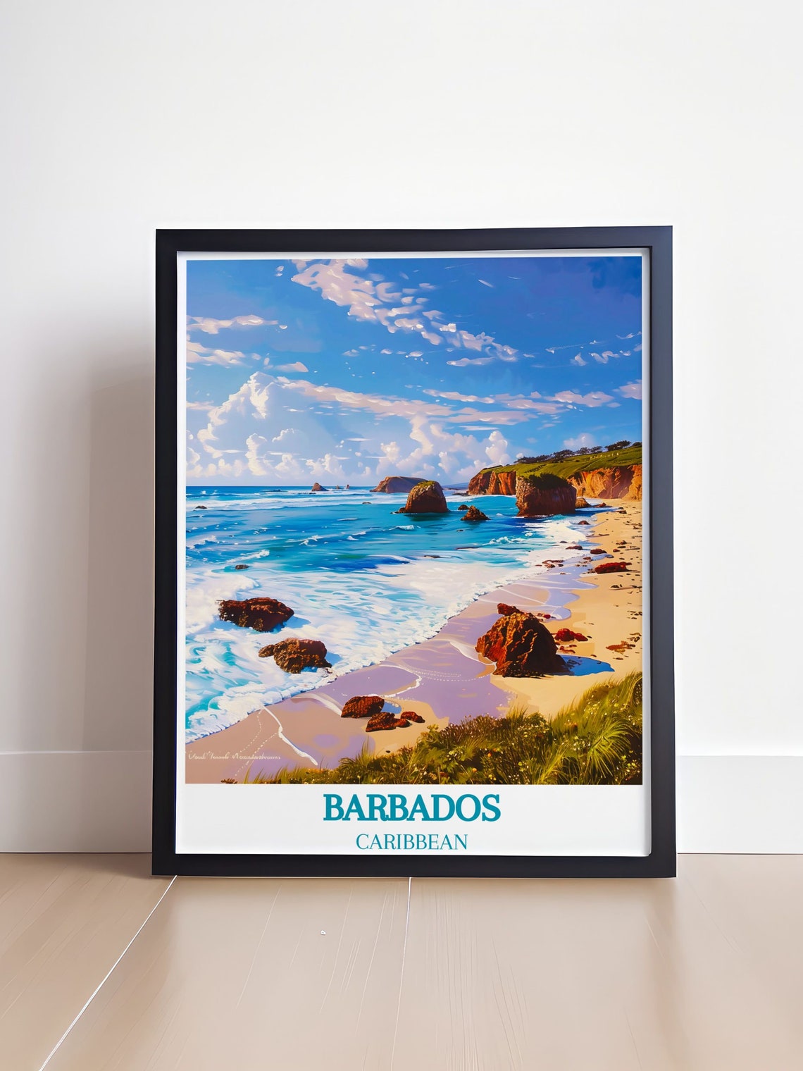 Barbados Caribbean Beach Paradise With Turquoise Cliffs Poster - Image 4