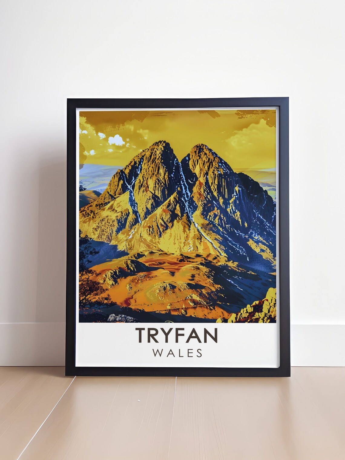 Tryfan Wales Golden Sunset on the Rugged Summit Peaks Poster - Image 4
