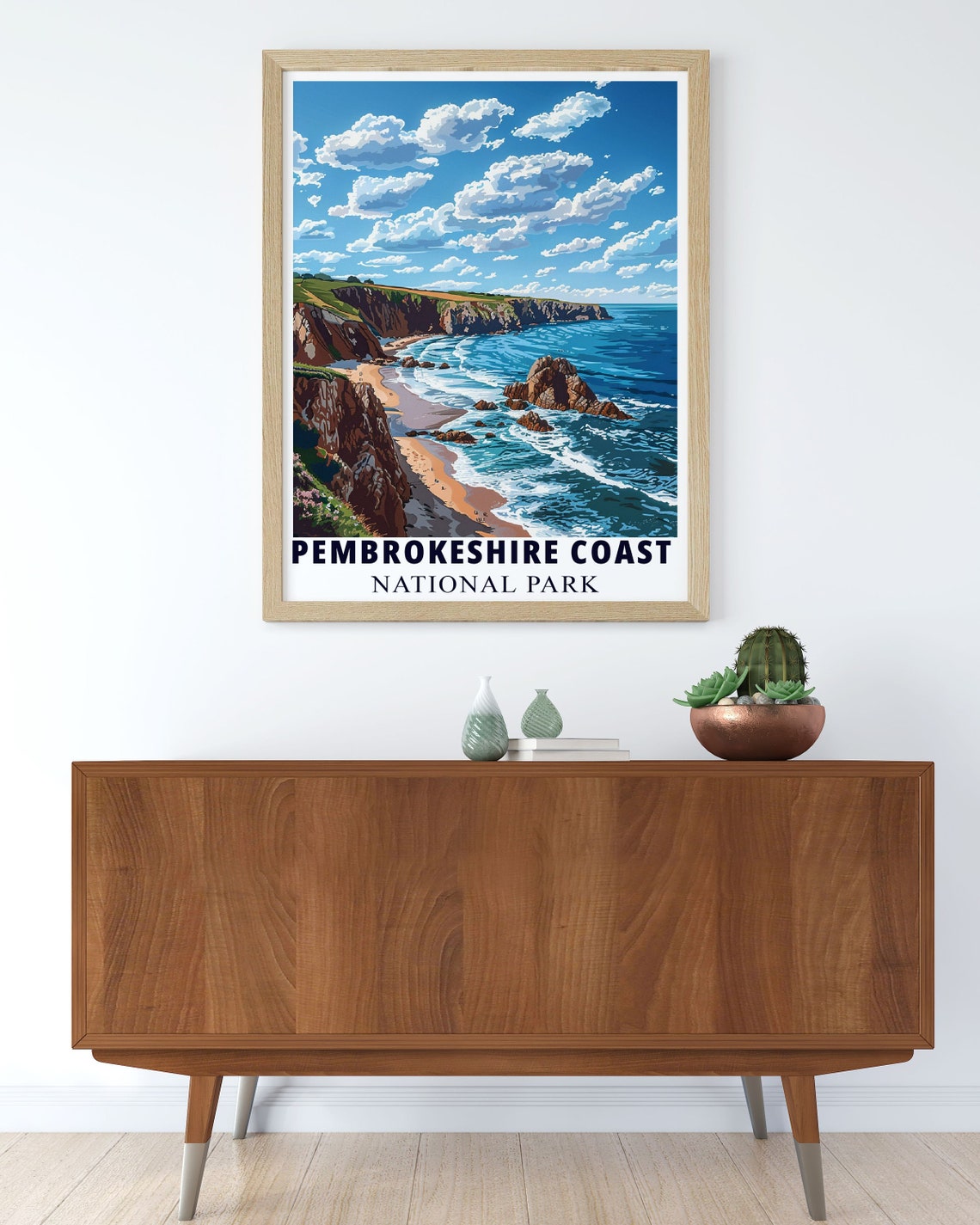Pembrokeshire Coast National Park Beach Cove Cliffs Travel Poster - Image 2