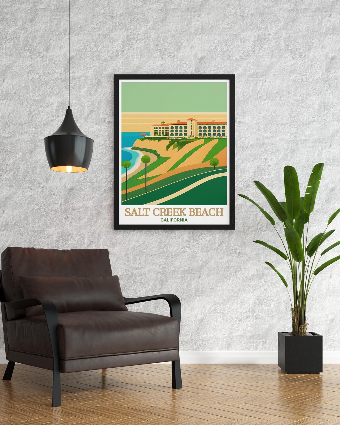 Salt Creek Beach California Coastal Resort Hillside Travel Poster - Image 3