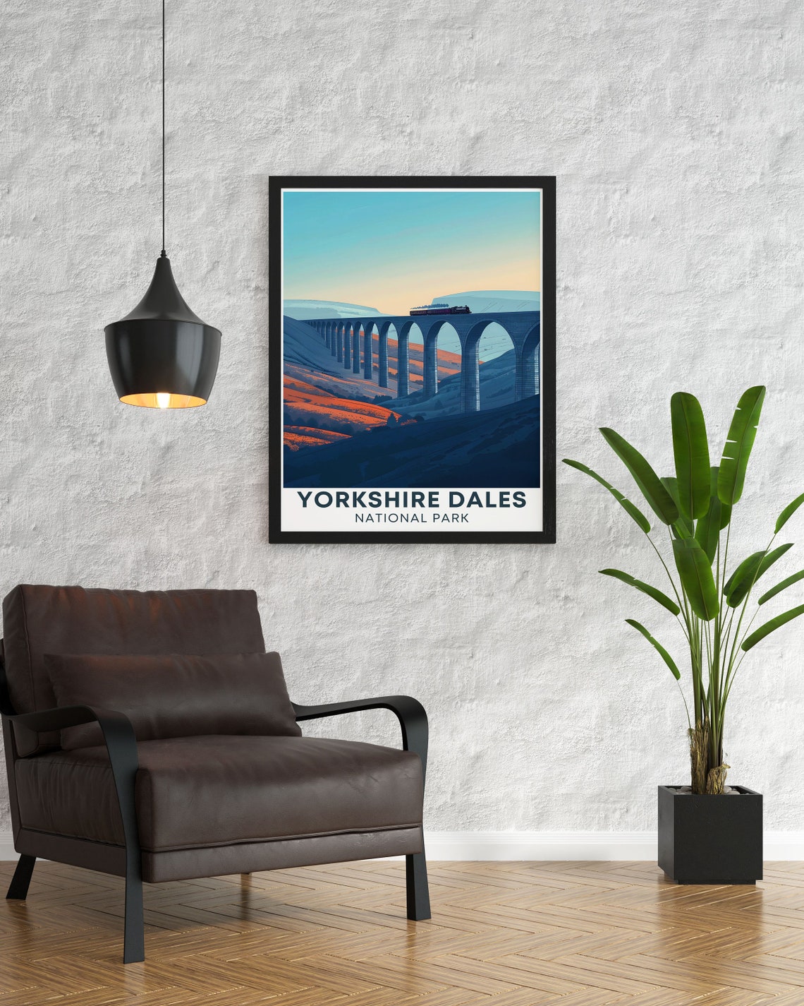 Yorkshire Dales Ribblehead Viaduct Steam Train Sunset Poster - Image 3