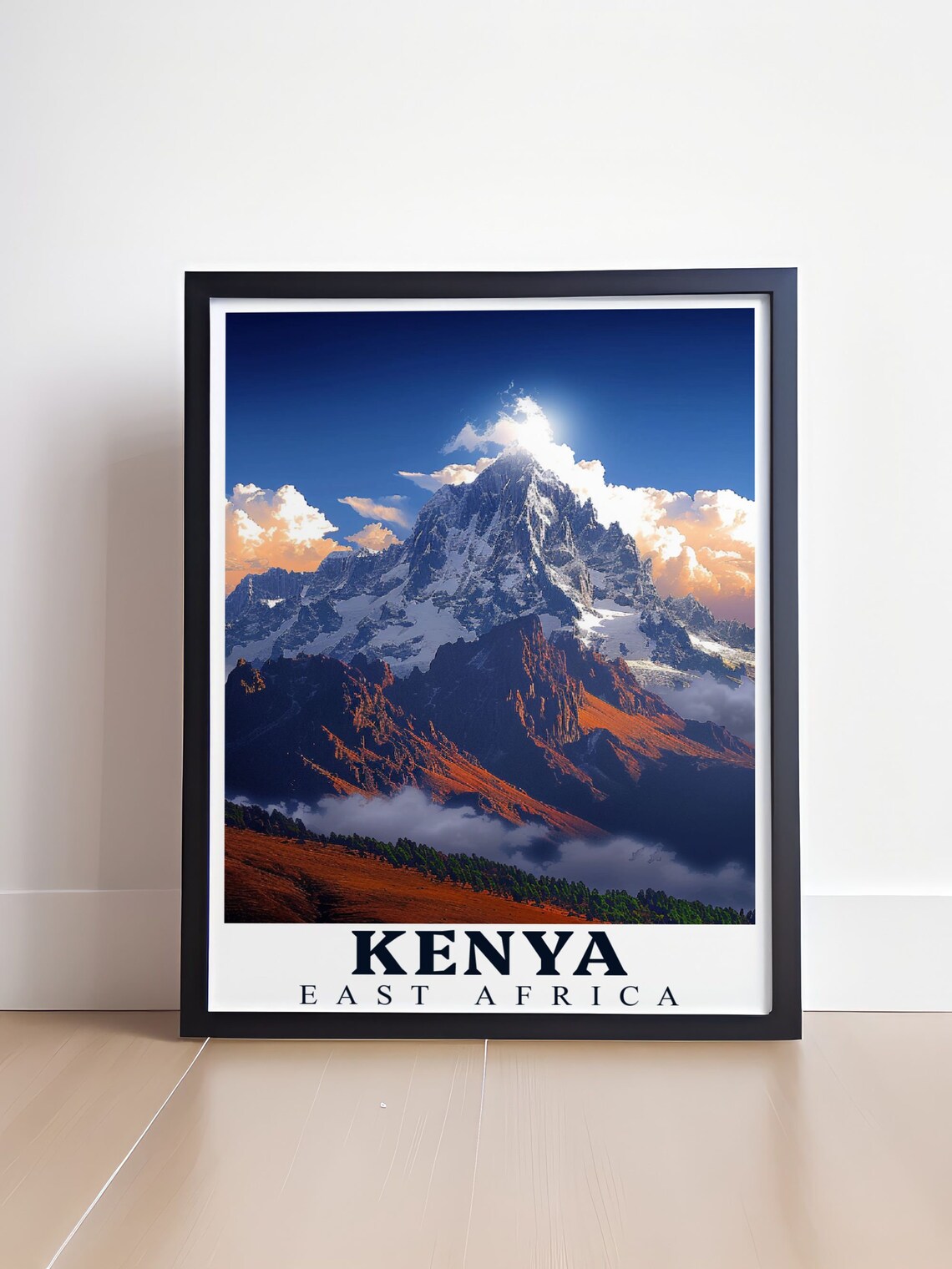 Kenya East Africa Mount Kenya Snow Capped Peak At Sunrise Poster - Image 4