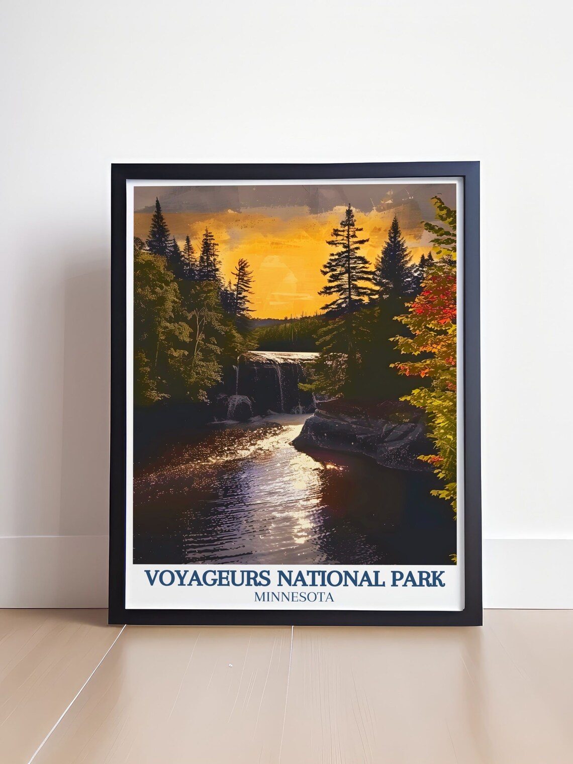 Voyageurs National Park Travel Poster Lake Roosevelt And Kettle Falls Art Print Poster Of Lake Roosevelt And Kettle Falls - Image 4