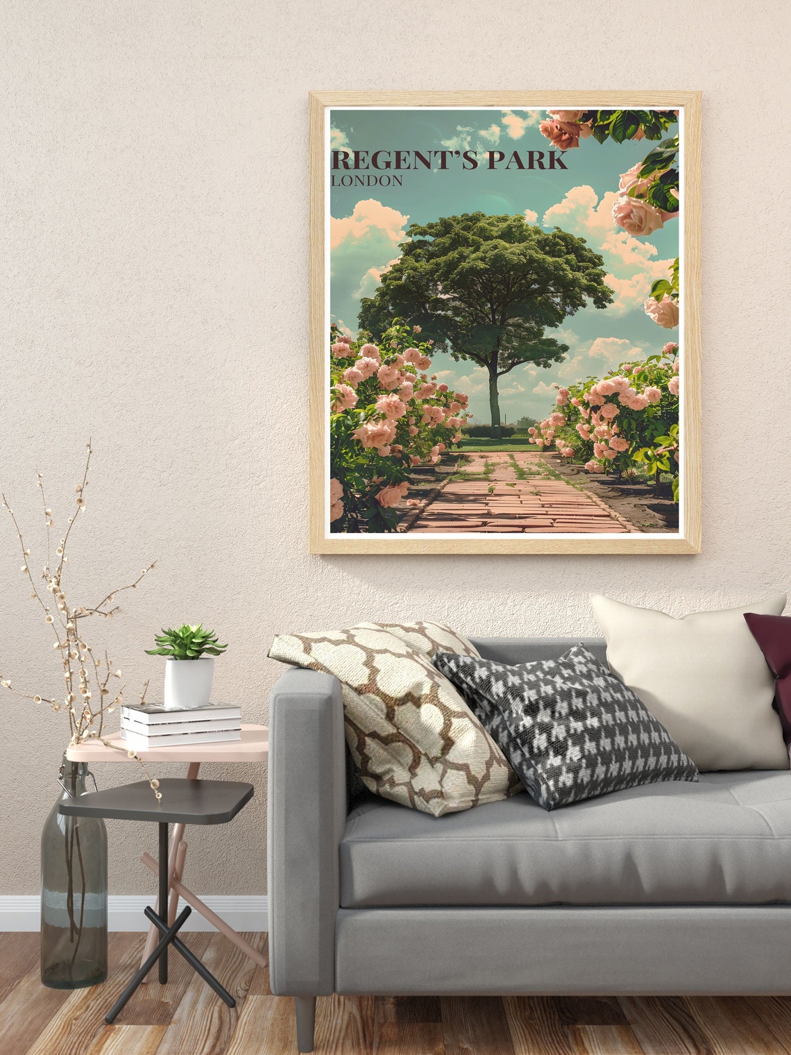 Regents Park London Rose Garden Path Blooming Roses Wall Art - Image 2