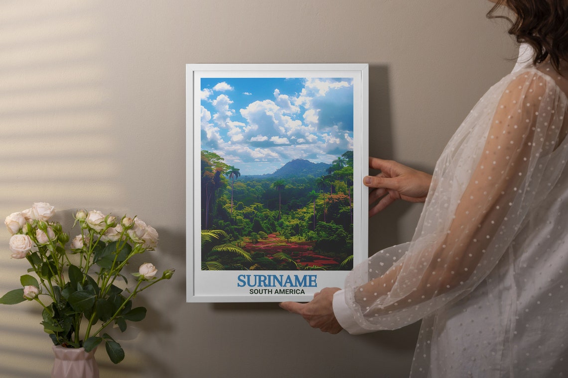 Suriname South America Lush Green Rainforest River Valley Poster - Image 3