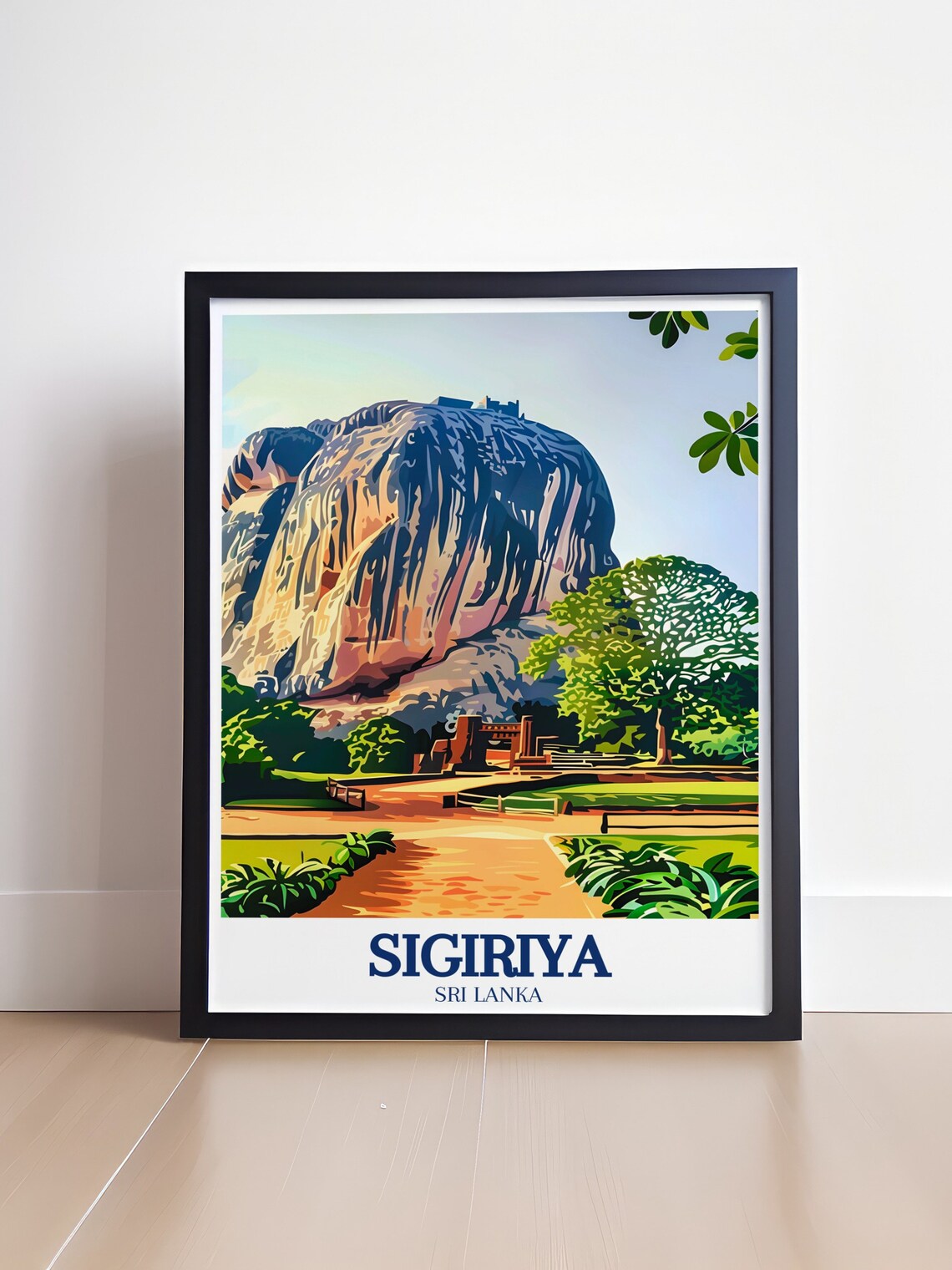 Sigiriya Rock Fortress Gardens Path Sri Lanka Vintage Poster - Image 4