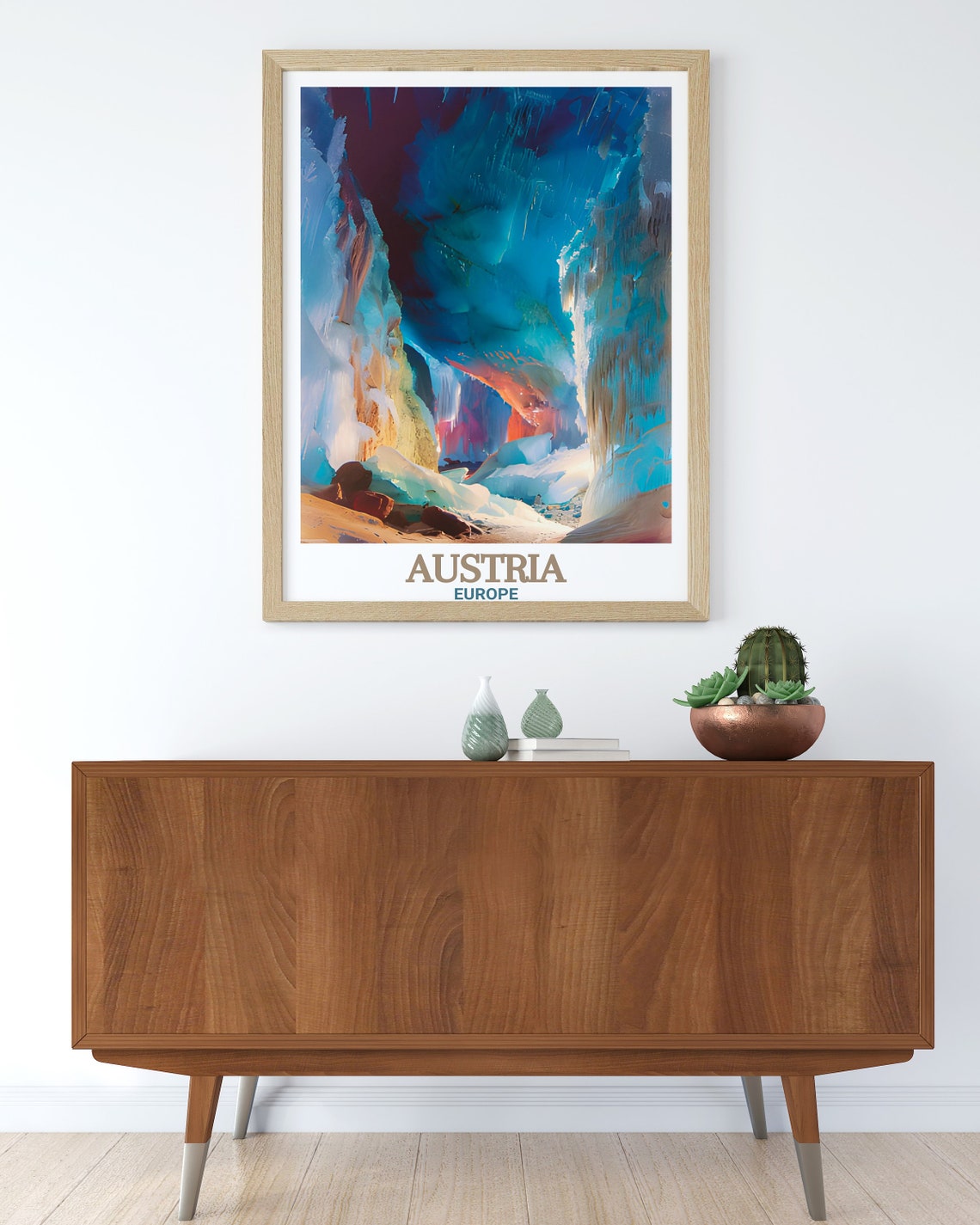 Eisriesenwelt Ice Cave Crystal Blue Interior Travel Art Poster - Image 3