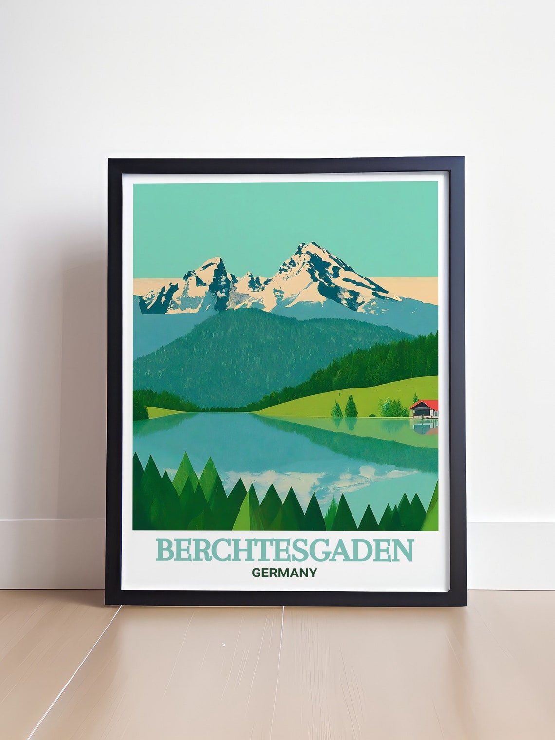 Berchtesgaden National Park Lake and Forest Reflection Poster - Image 4