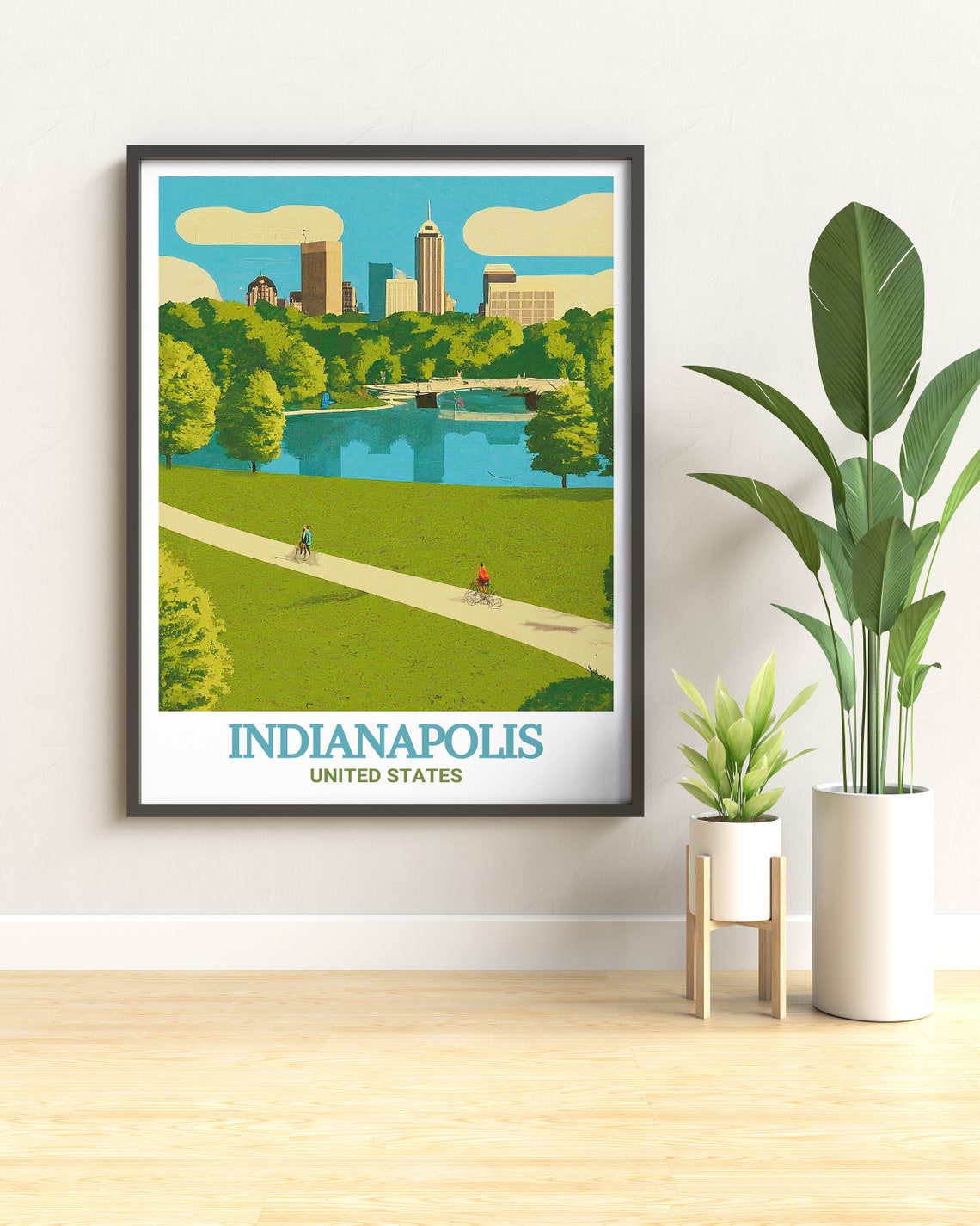 Indianapolis White River State Park Downtown Skyline Travel Poster - Image 2