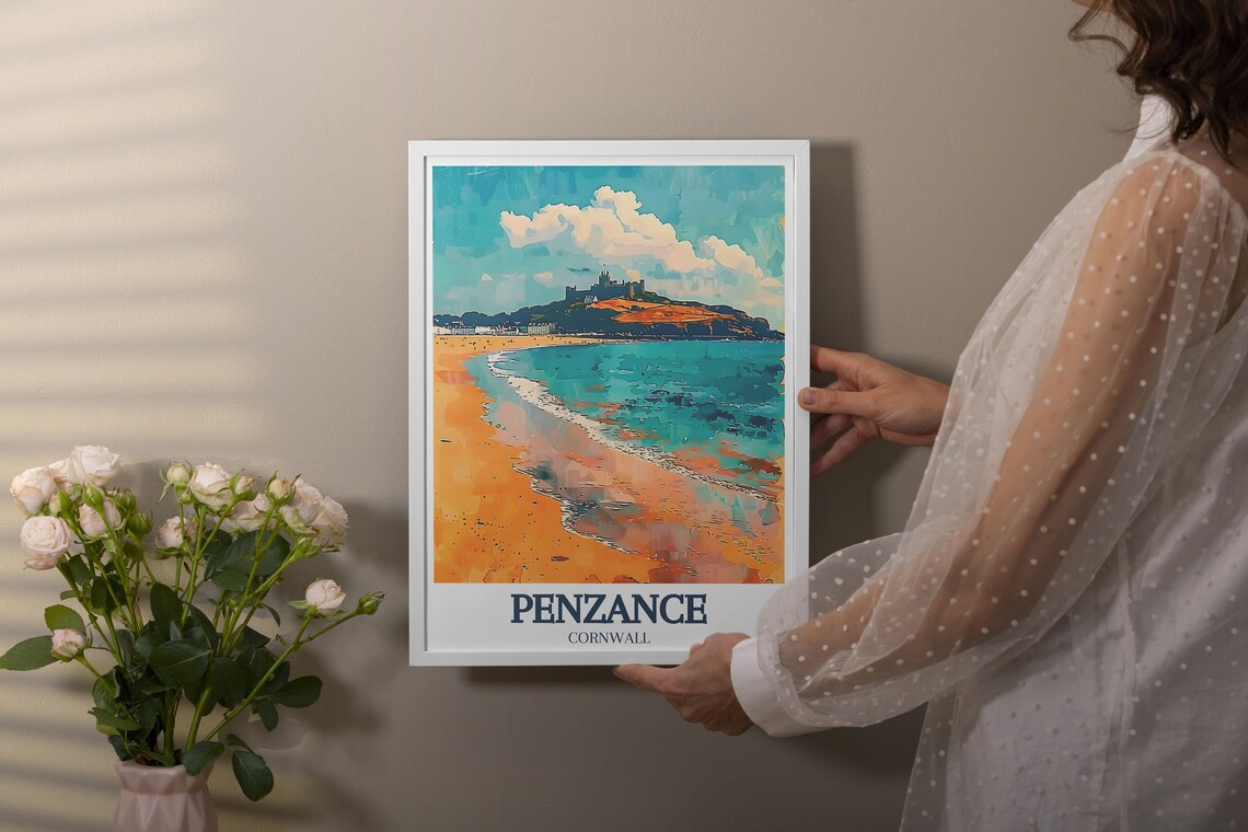 Penzance Travel Poster, Mount Bay And St Michael's Mount - Image 2