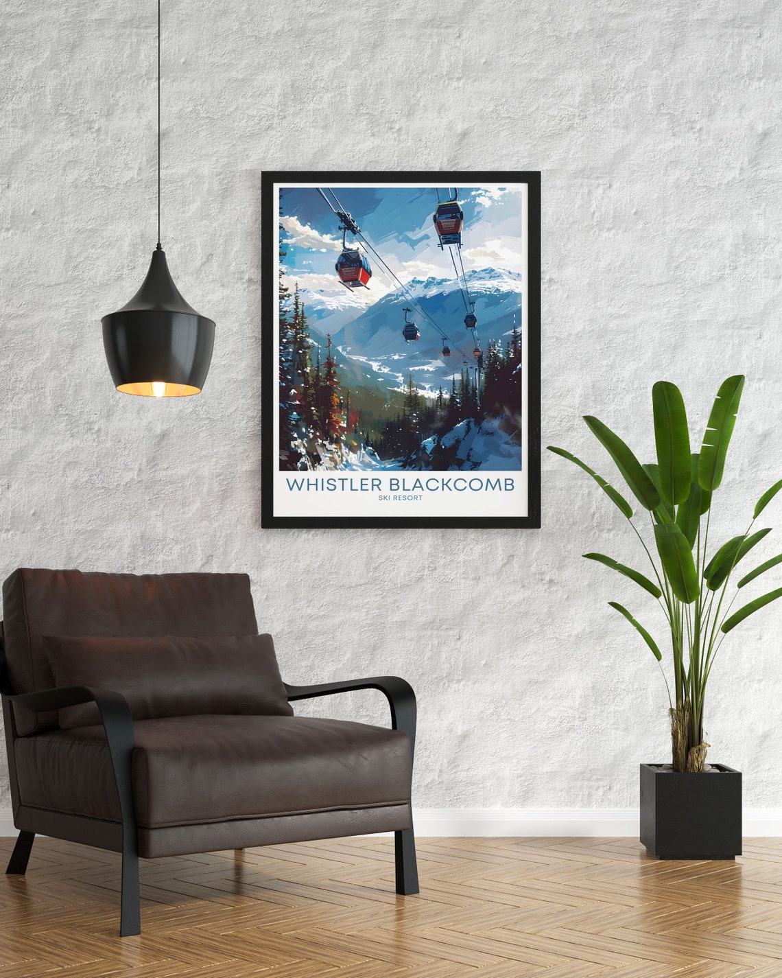 Whistler Blackcomb Peak 2 Peak Gondola Ski Resort Mountain Poster - Image 3