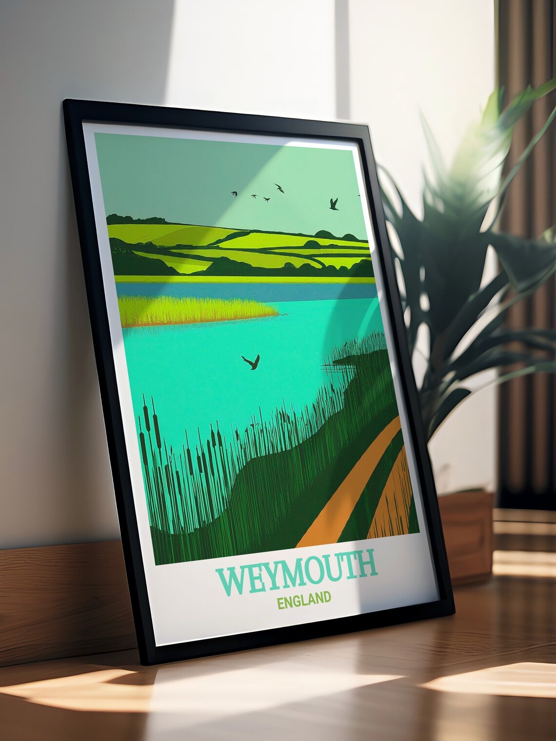 Weymouth England Radipole Lake Nature Reserve Birding Travel Poster - Image 2