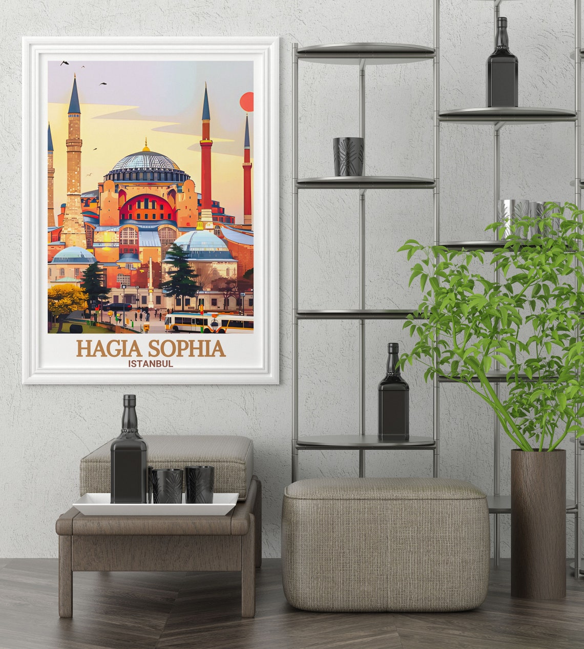 Hagia Sophia Art Print Istanbul Travel Poster Turkey Wall Art Hagia Sophia Photo Hagia Sophia Poster Turkey Framed Art - Image 2