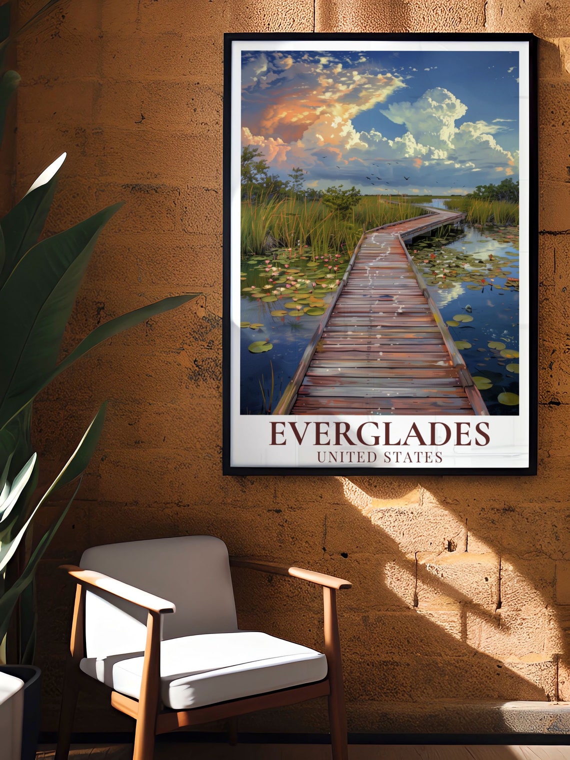 Everglades Florida Anhinga Boardwalk Trail Wetland Sunset Poster - Image 2