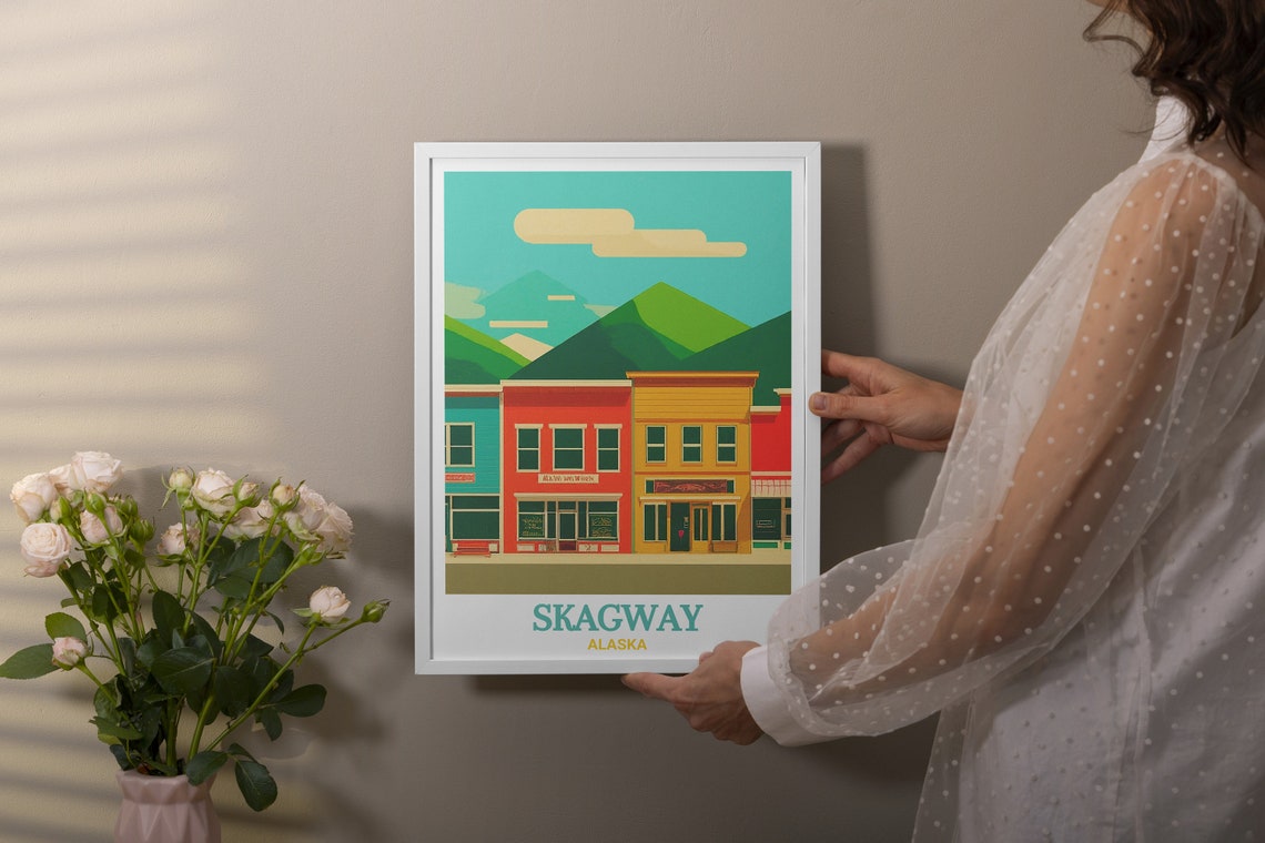 Skagway Alaska Historic District Colorful Storefronts Travel Poster - Image 3