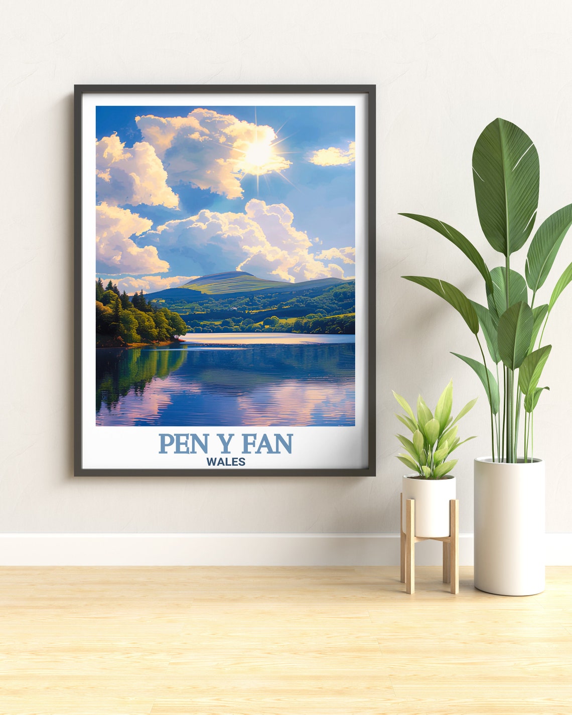 Pen Y Fan Travel Print Pen Y Fan And Pontsticill Reservoir Prints Pen Y Fan And Pontsticill Reservoir Wall Art And Decor - Image 2