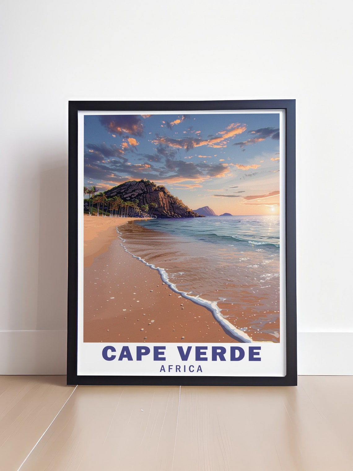 Cape Verde Beach Golden Sand Sunset Ocean Tropical Travel Poster - Image 4