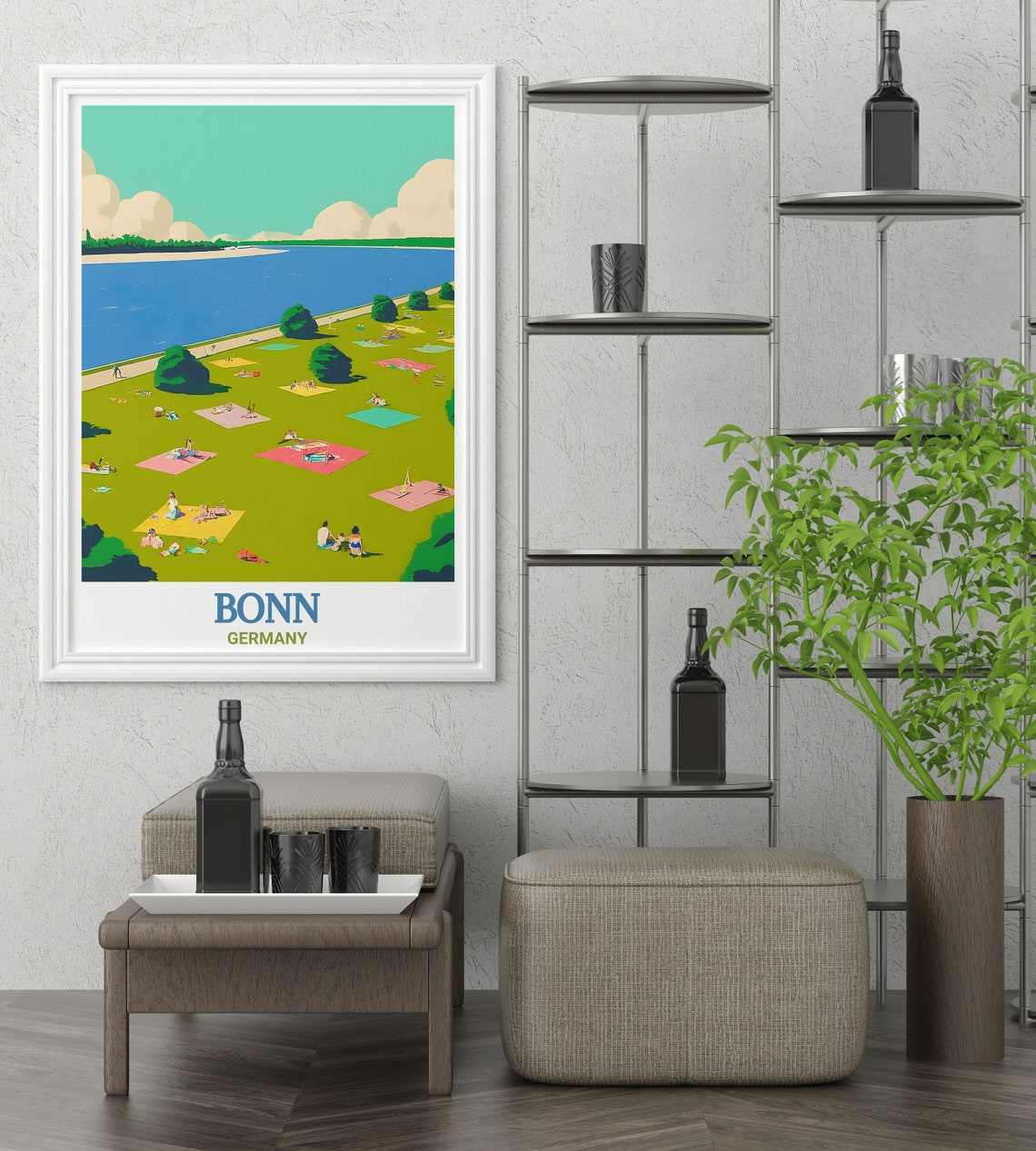 Bonn Travel Art Rheinaue Park Prints Rheinaue Park Travel Posters Bonn Art Collection Scenic Germany Prints Rheinaue Park Wall Art - Image 3