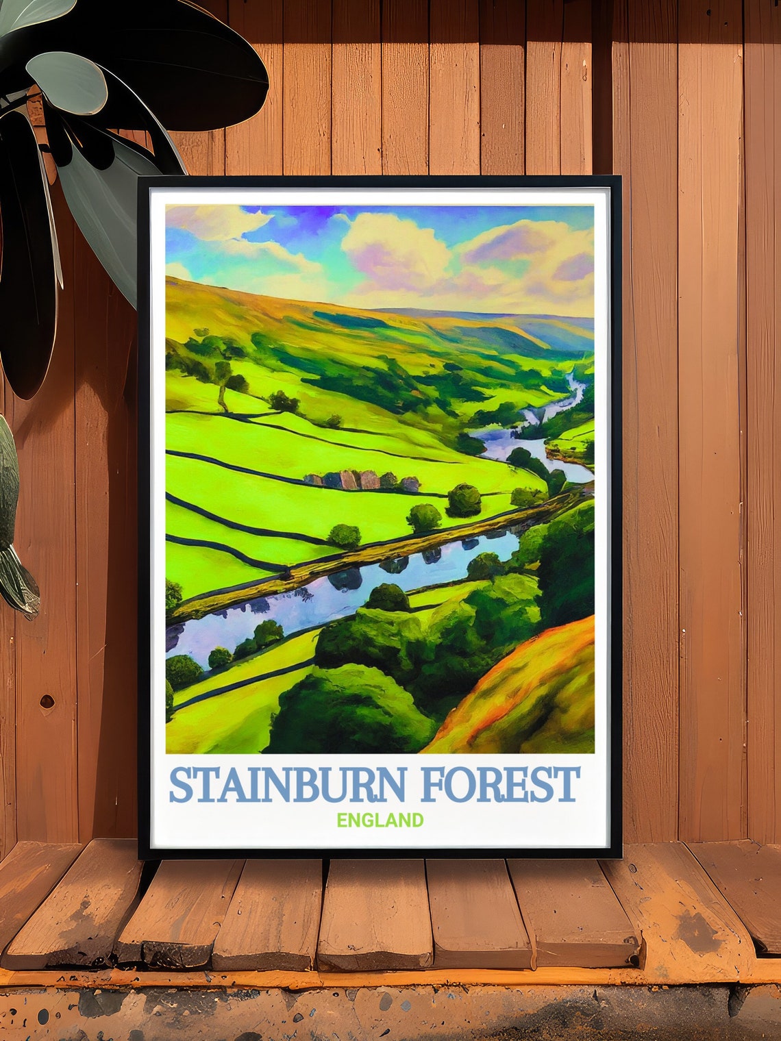 Stainburn Forest Washburn Valley River Rolling Green Hills Poster - Image 2