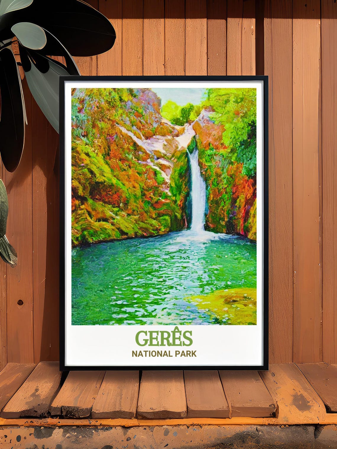 Geres National Park Poster Arado Waterfall Emerald Pool Watercolor Art - Image 2