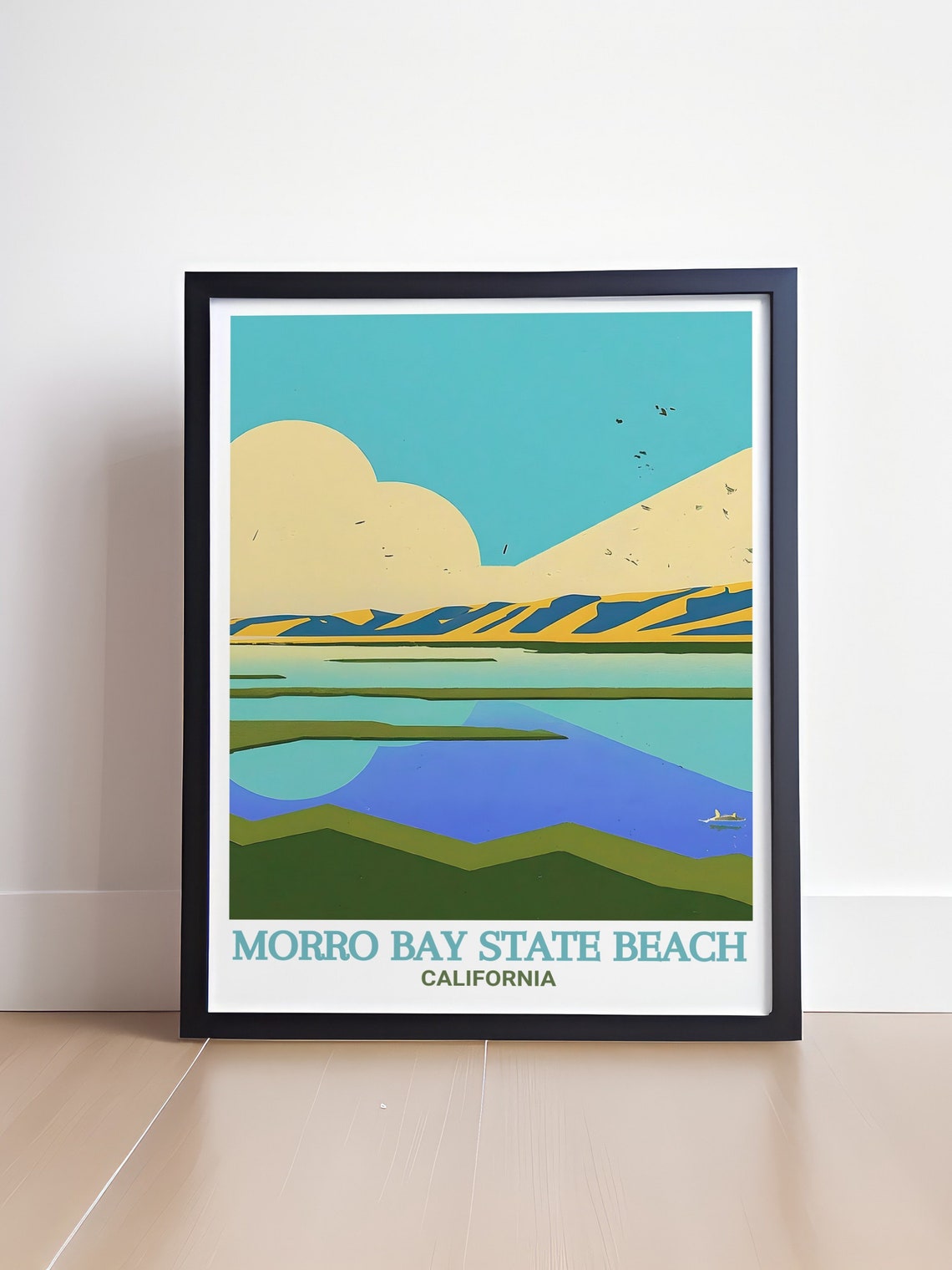 Morro Bay State Beach California Sunset Estuary Scene Poster - Image 4