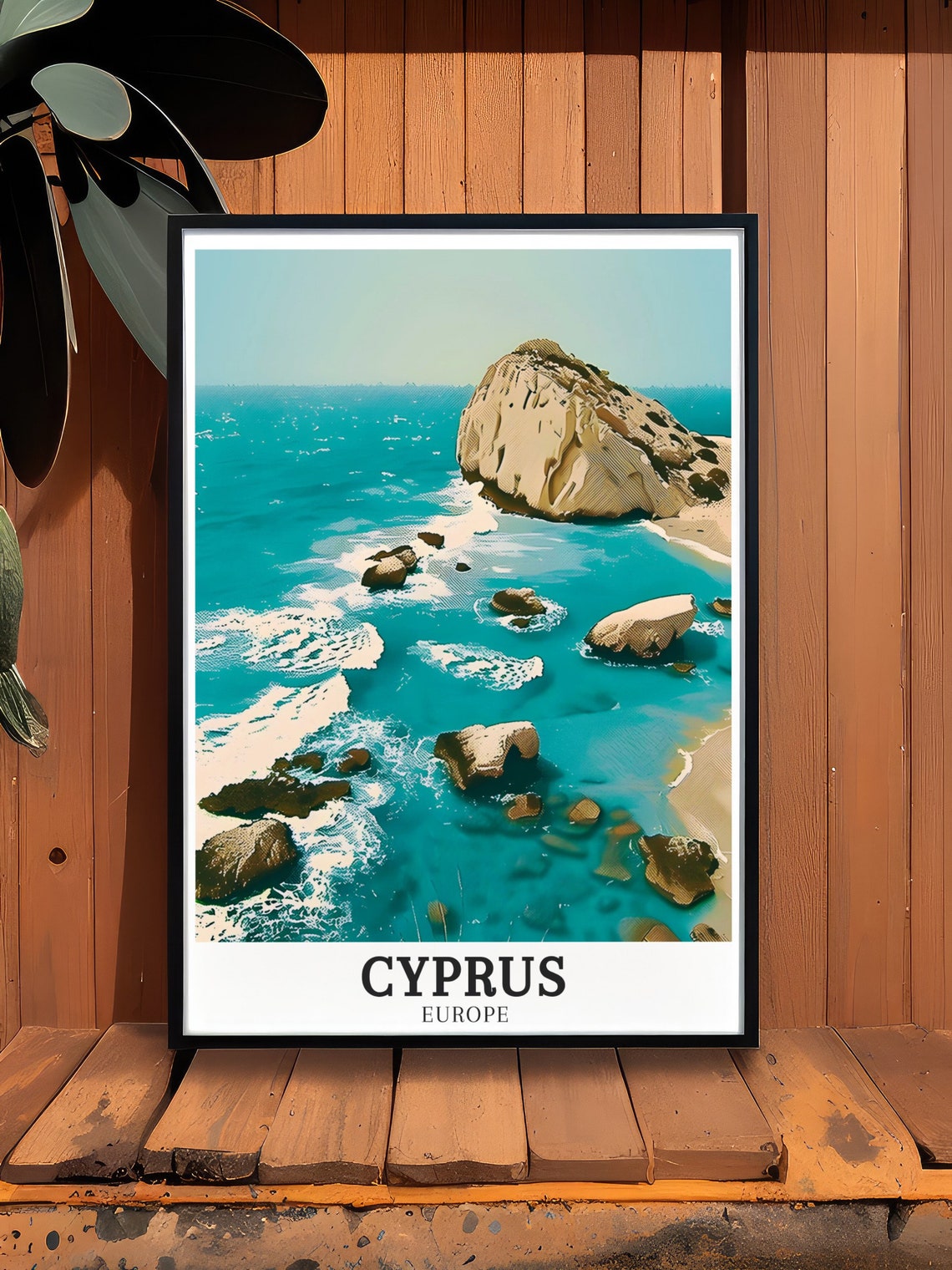 Aphrodites Rock Paphos Turquoise Sea and Rocky Cliffs Poster - Image 3