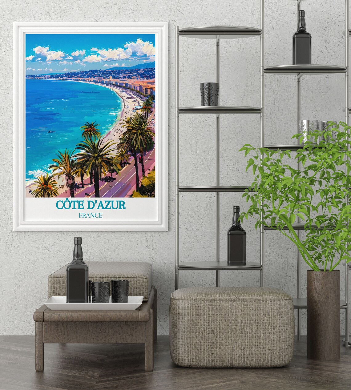 Côte d'Azur France Palm Beach Promenade Aerial Riviera View Poster - Image 3