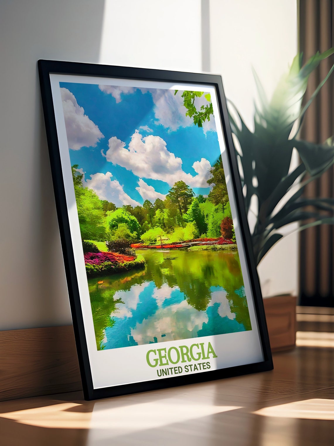 Callaway Gardens Lake Reflection in Georgia Spring Travel Poster - Image 3