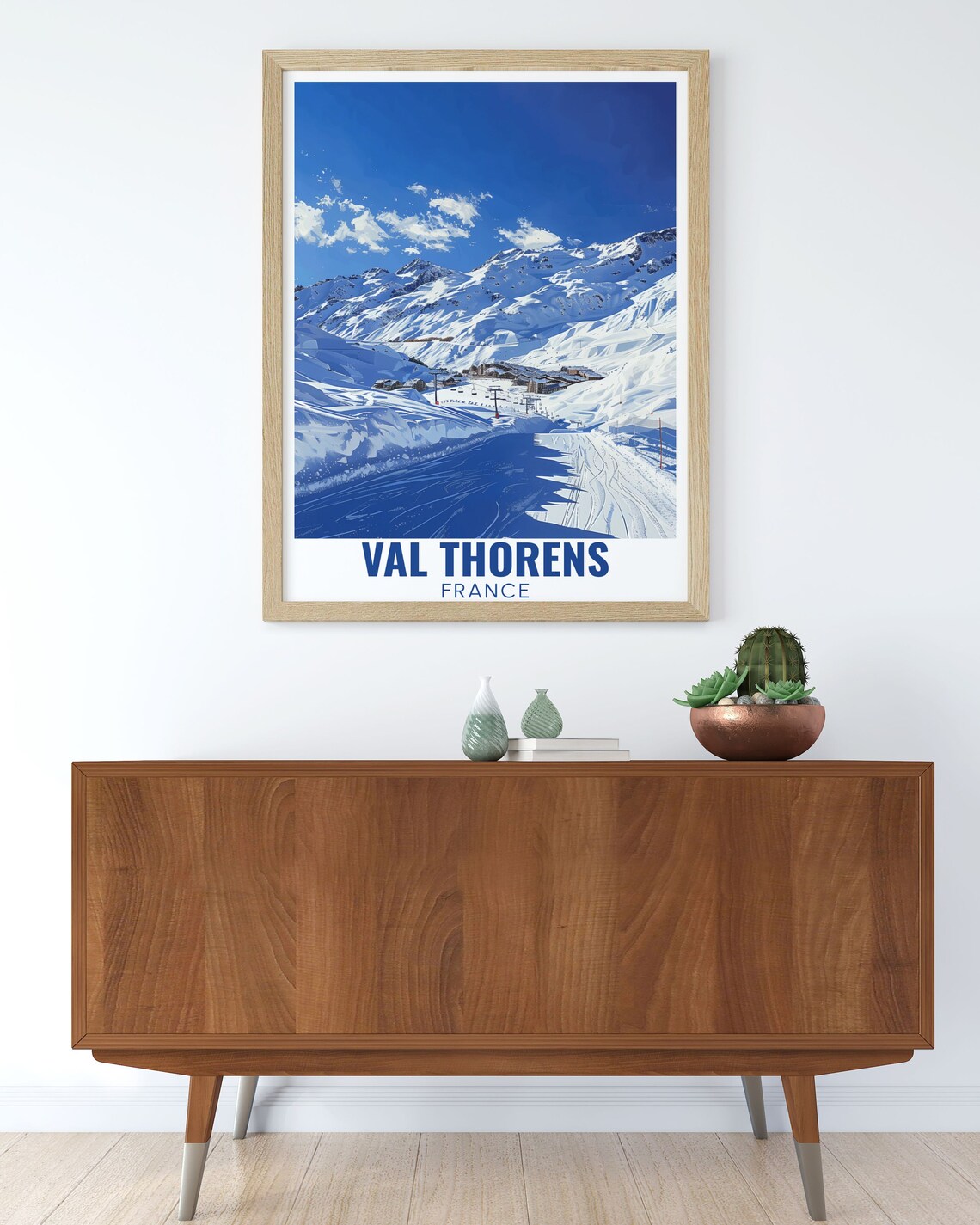 Val Thorens France Snowy Ski Resort Village Blue Sky Alpine Poster - Image 3