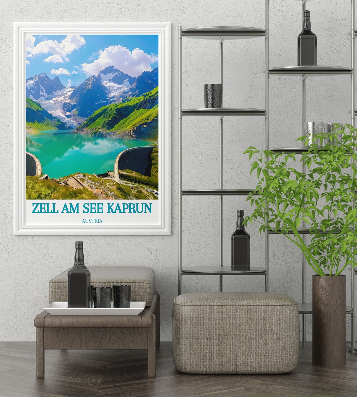 Zell Am See Kaprun Turquoise Alpine Reservoir Dam Austria Poster - Image 2