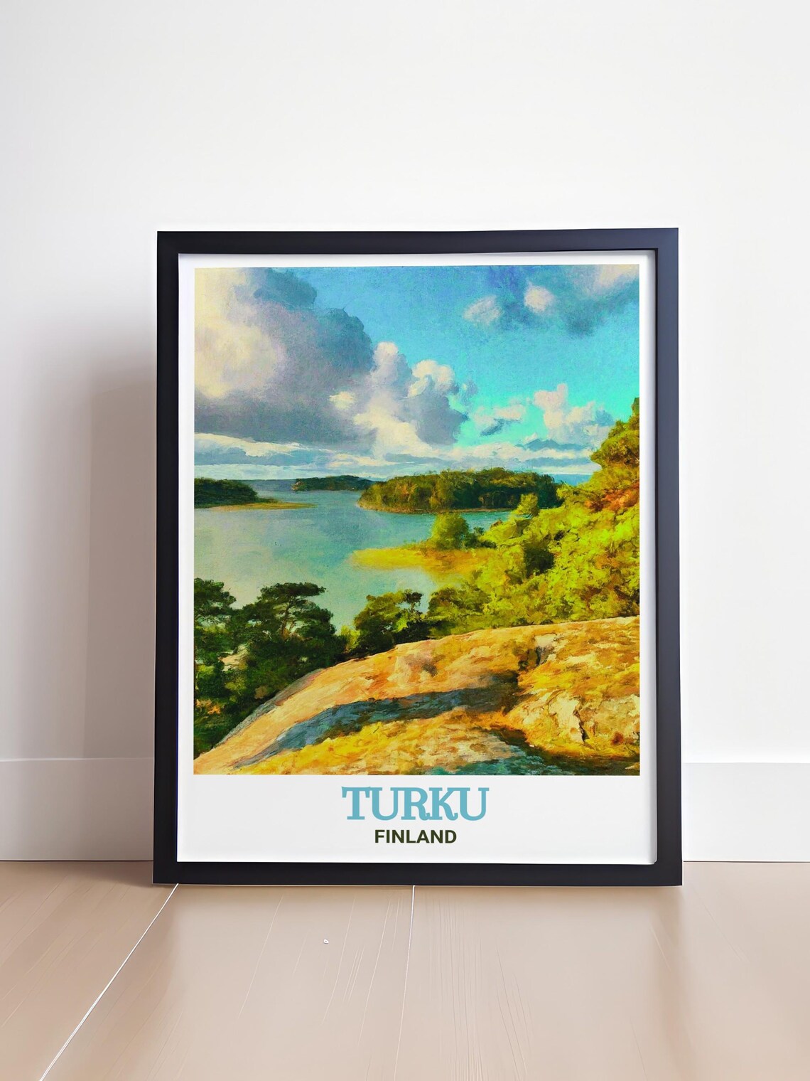 Turku Archipelago Finland Coastal Islands Watercolor Travel Poster - Image 4