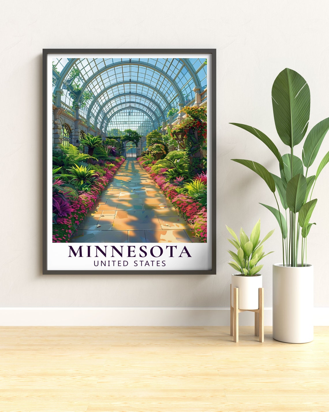 Minnesota Como Park Conservatory Flower Lined Glasshouse Poster - Image 3