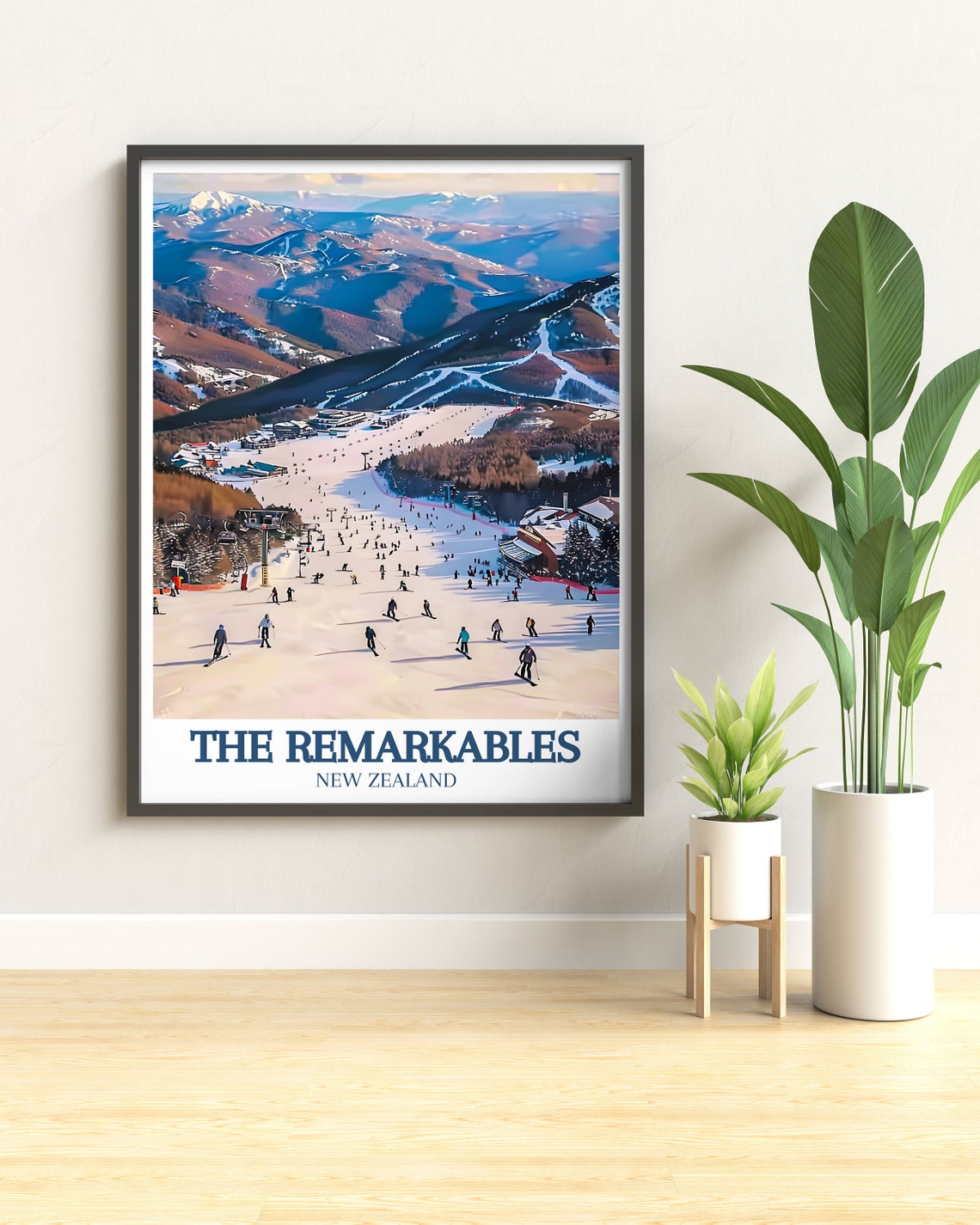 The Remarkables New Zealand Ski Resort Mountain Slopes Poster - Image 3