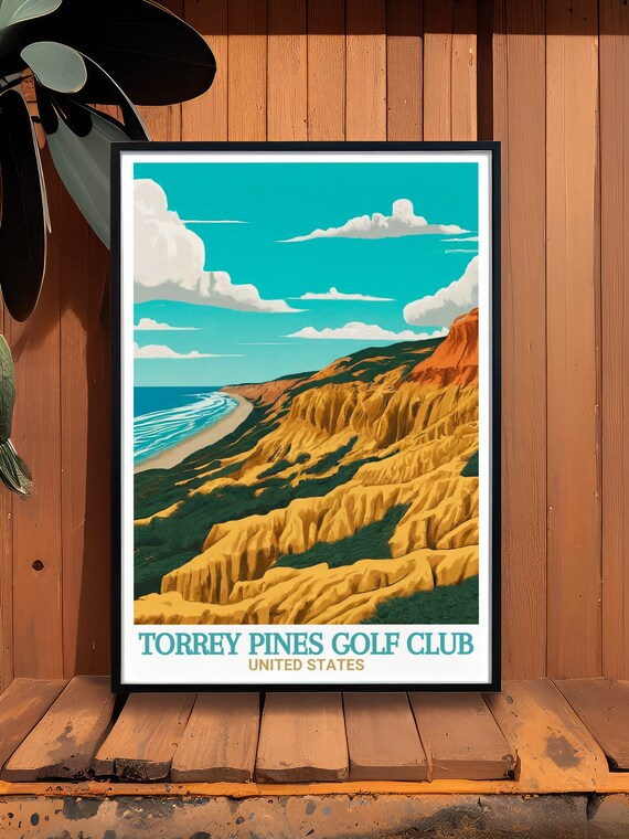 Torrey Pines Golf Club Travel Print State Natural Reserve Art Prints Torrey Pines Golf Club And State Natural Reserve Art